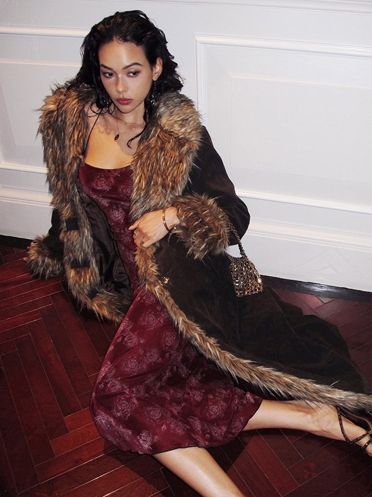 Starshine Rose Velvet Cami Dress