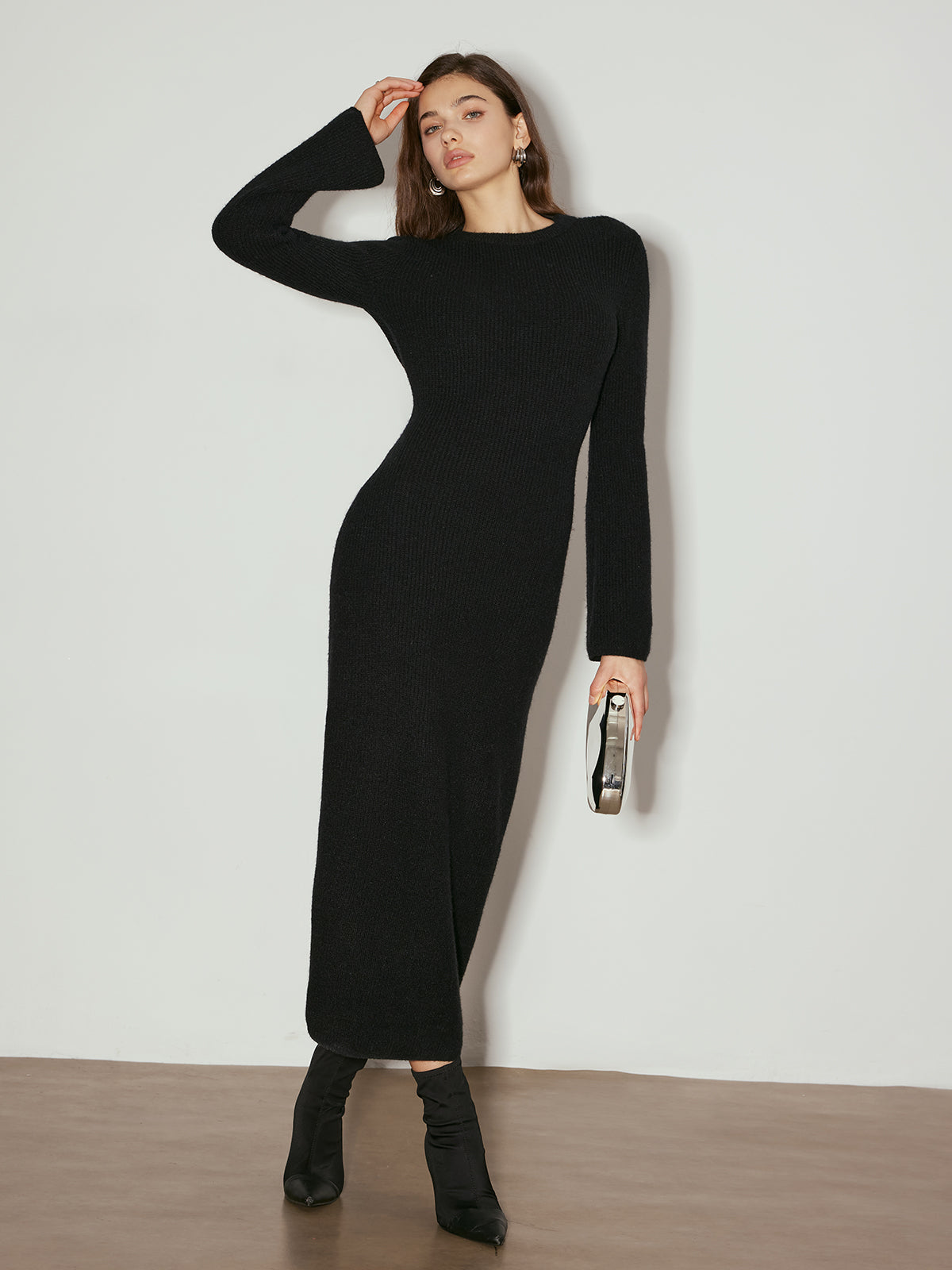 Seraprose Langes Kleid mit offenem Rücken und Bindeband