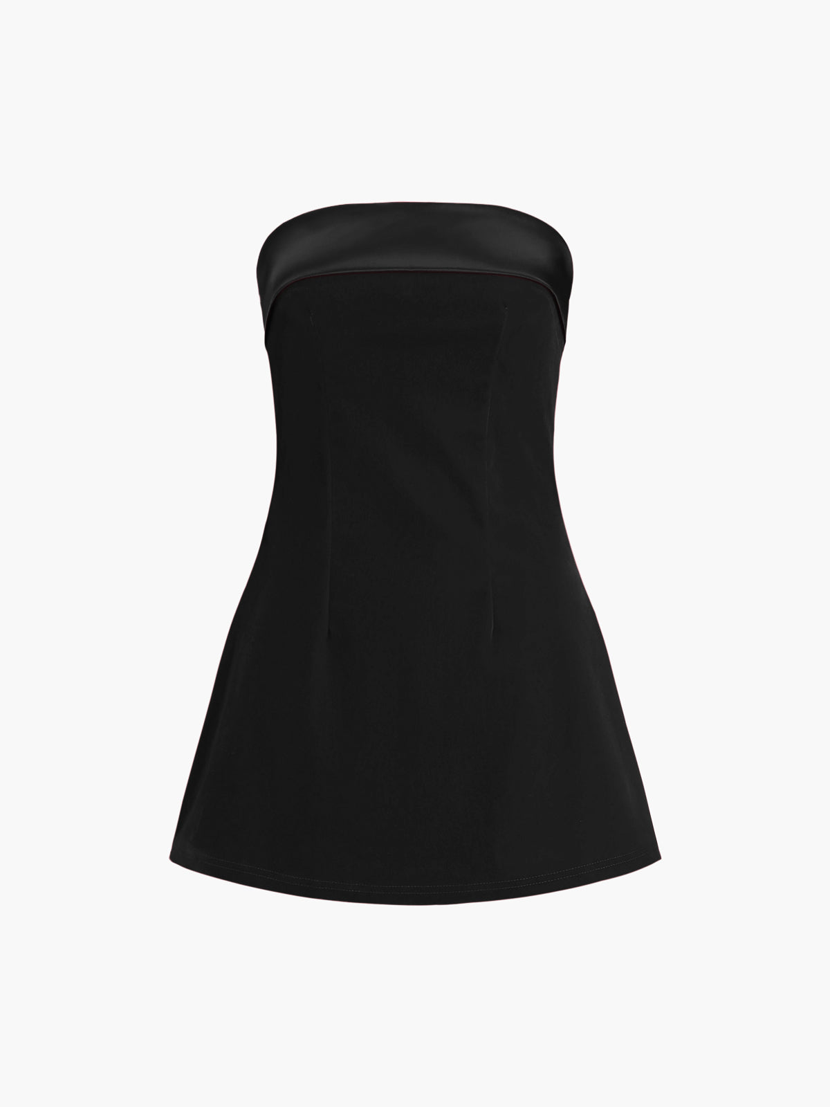 Trägerloses kurzes Kleid aus Satinsamt Moonloom