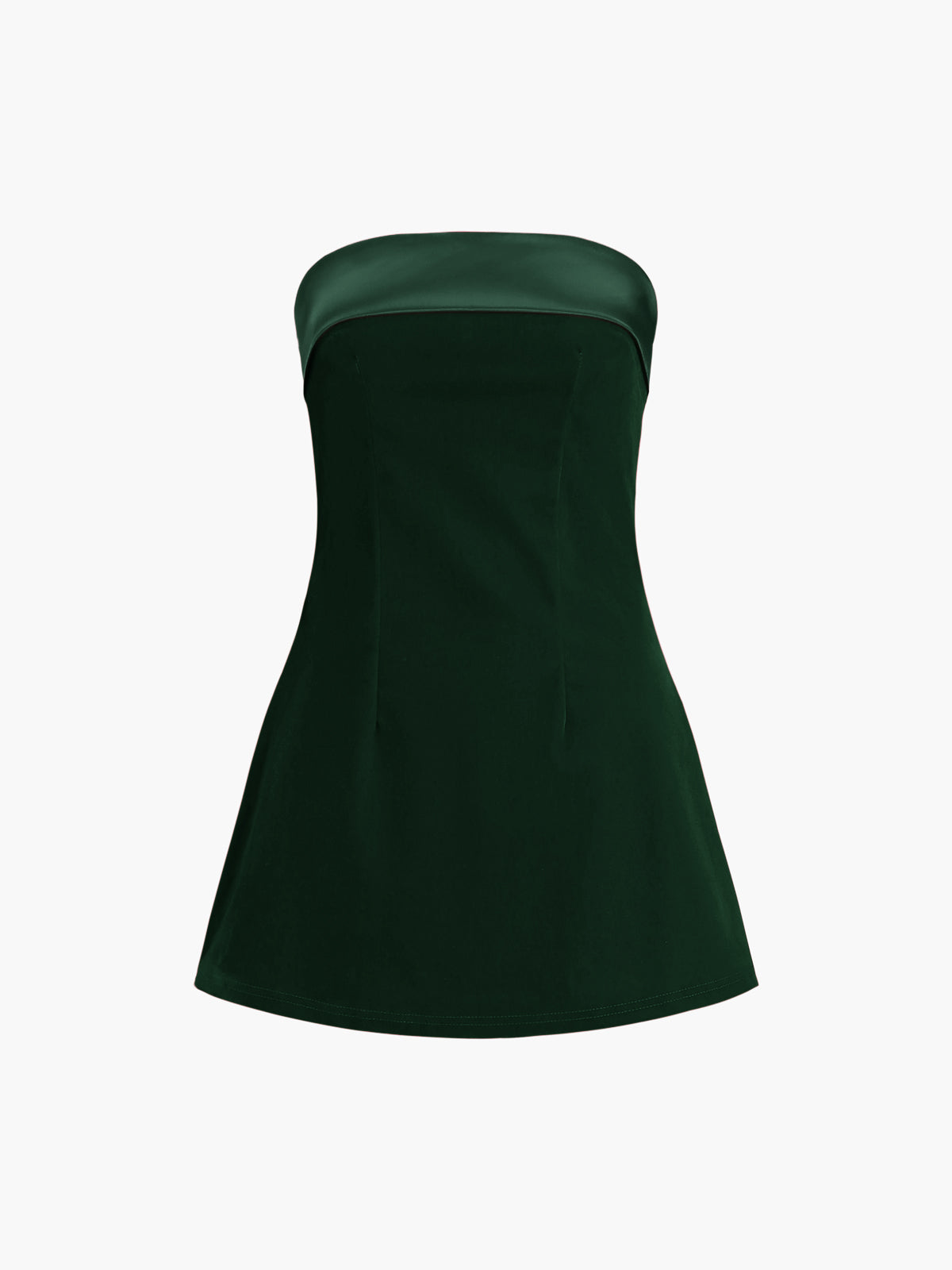 Trägerloses kurzes Kleid aus Satinsamt Moonloom