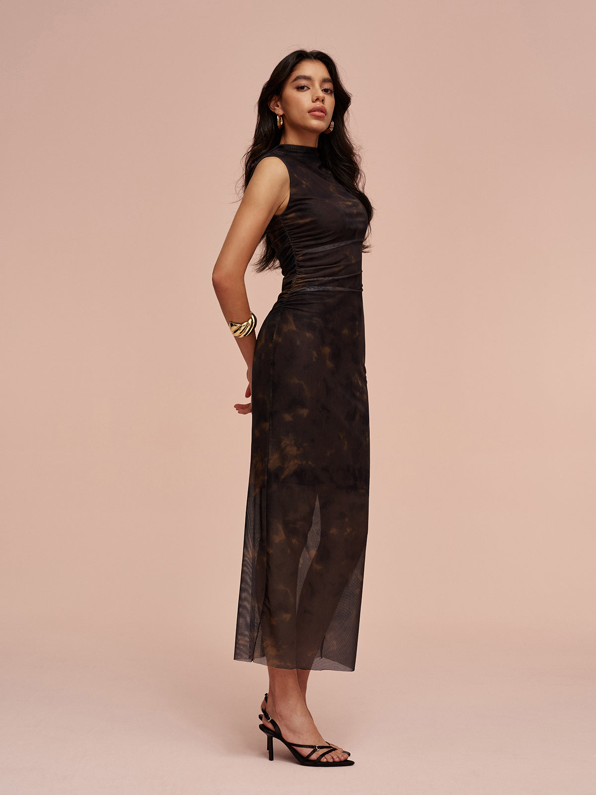 Starbliss – Ärmelloses Netzkleid mit Jersey-Futter