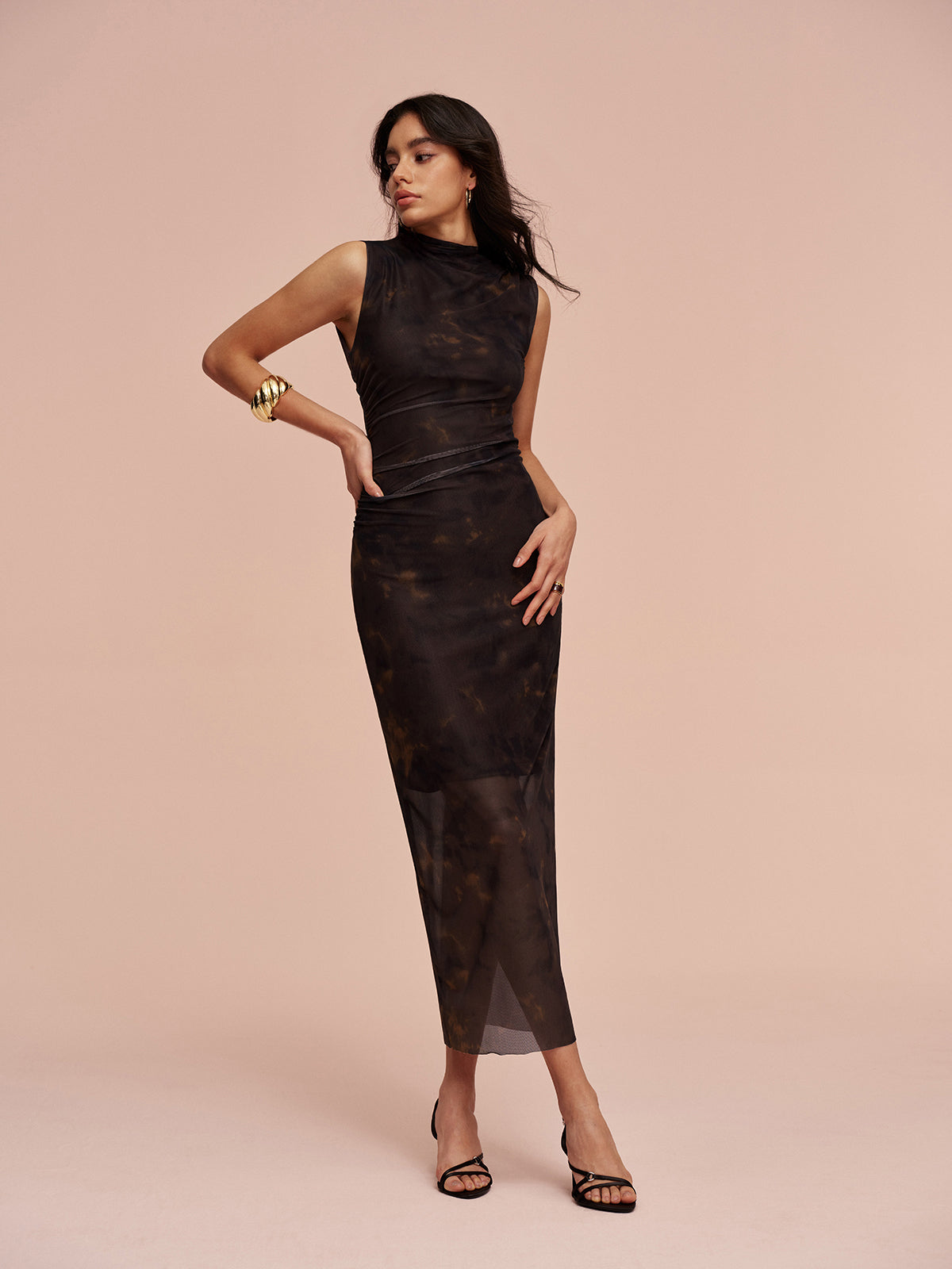 Starbliss – Ärmelloses Netzkleid mit Jersey-Futter
