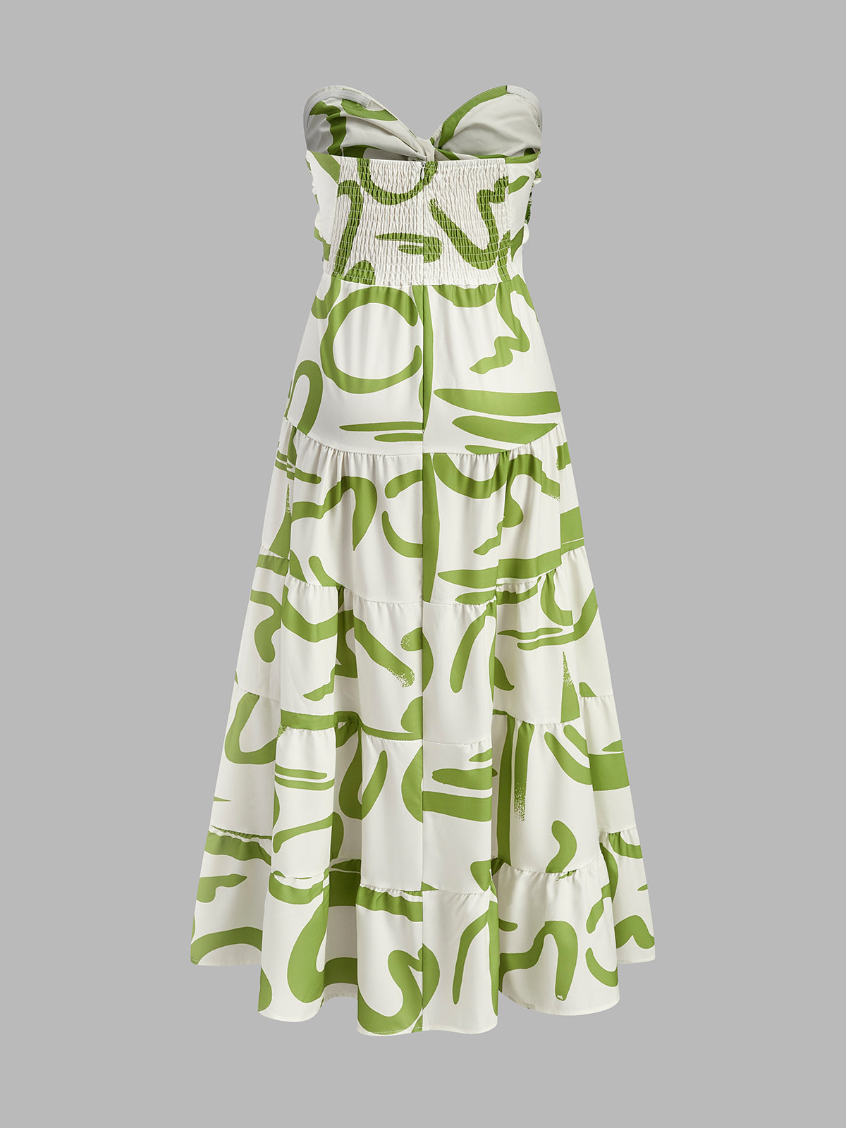 Seraphic Twist Front Strapless Pleated Dress
