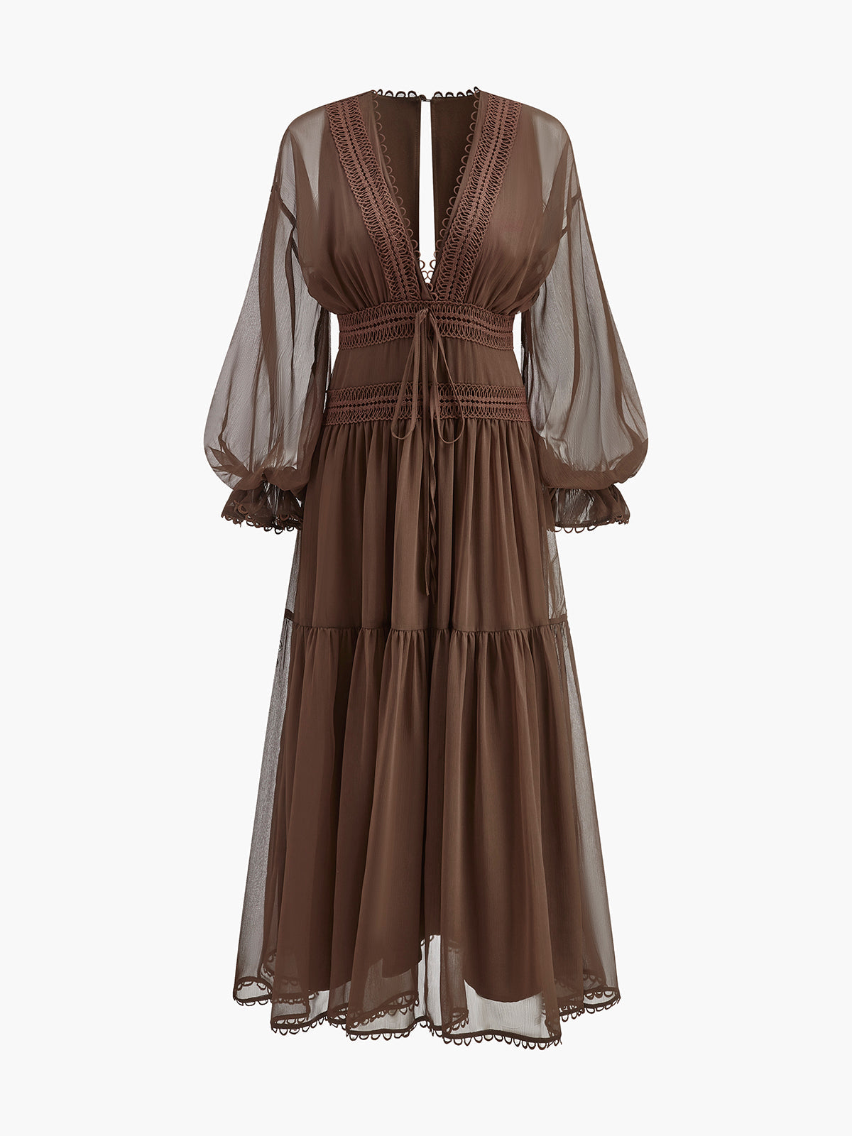 Kilviel Boho Halvtransparent Chiffongklänning