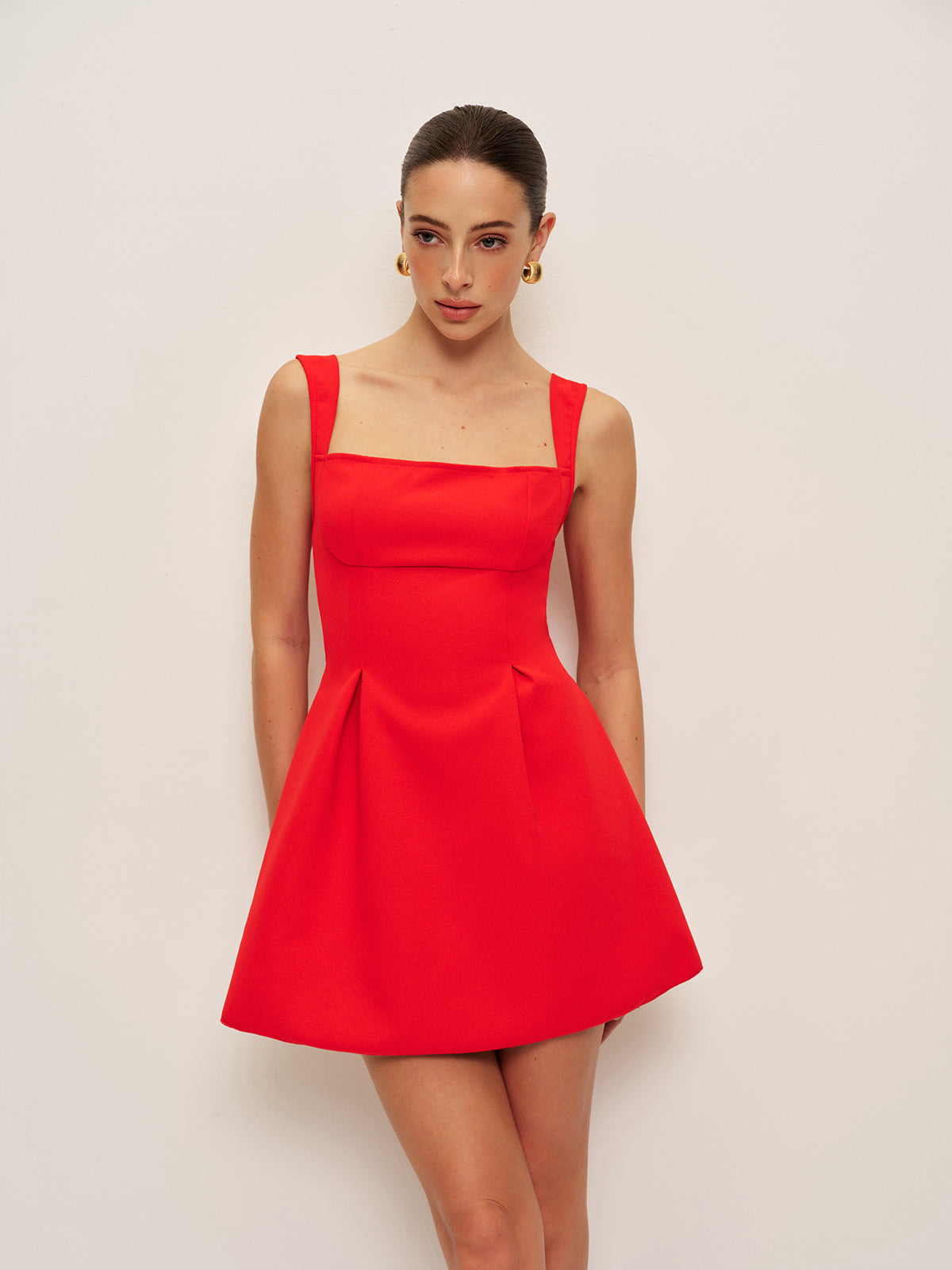 Selvys Square Neck Backless Bow Detail Dress