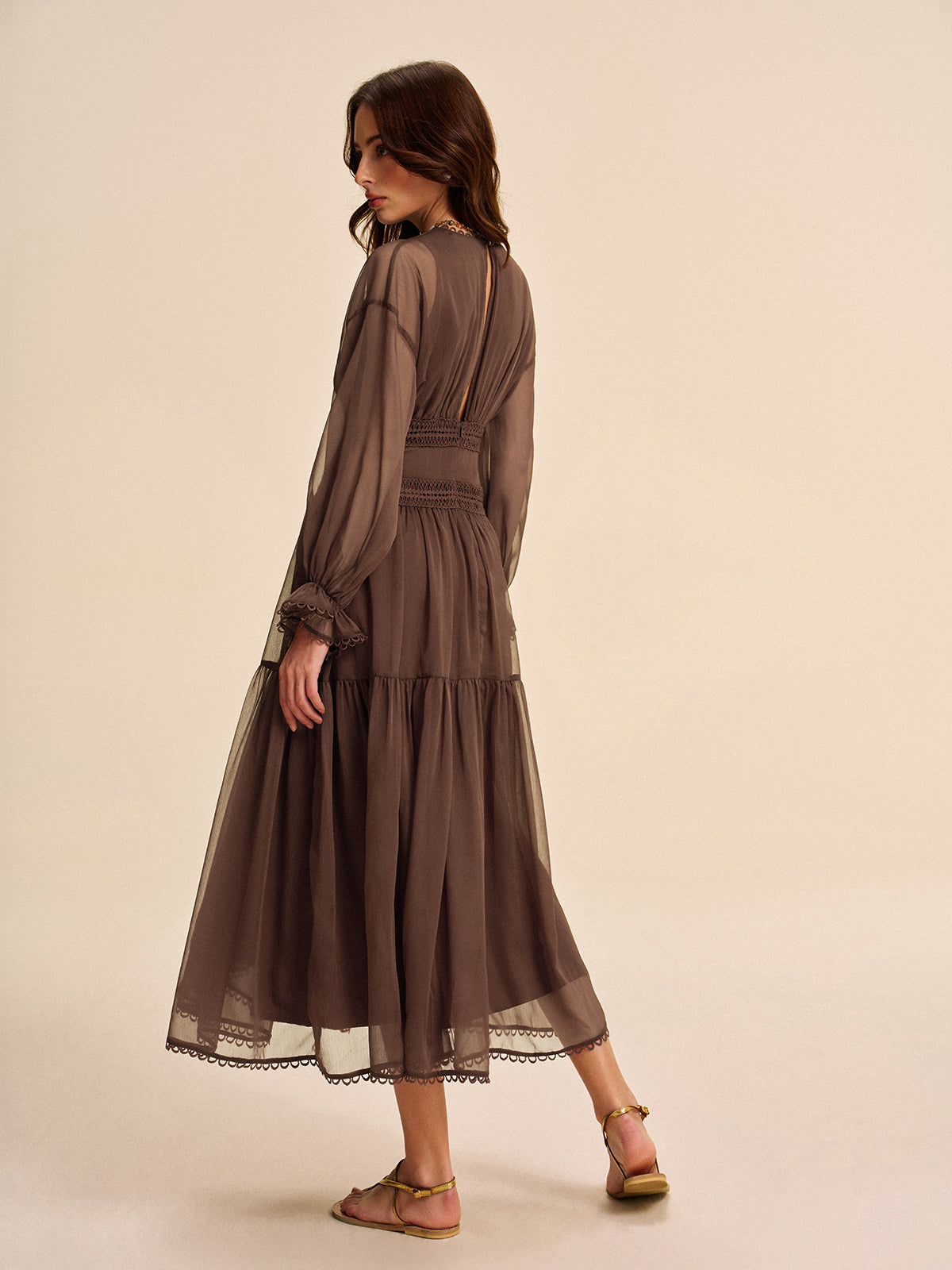 Kilviel Boho Halvtransparent Chiffongklänning