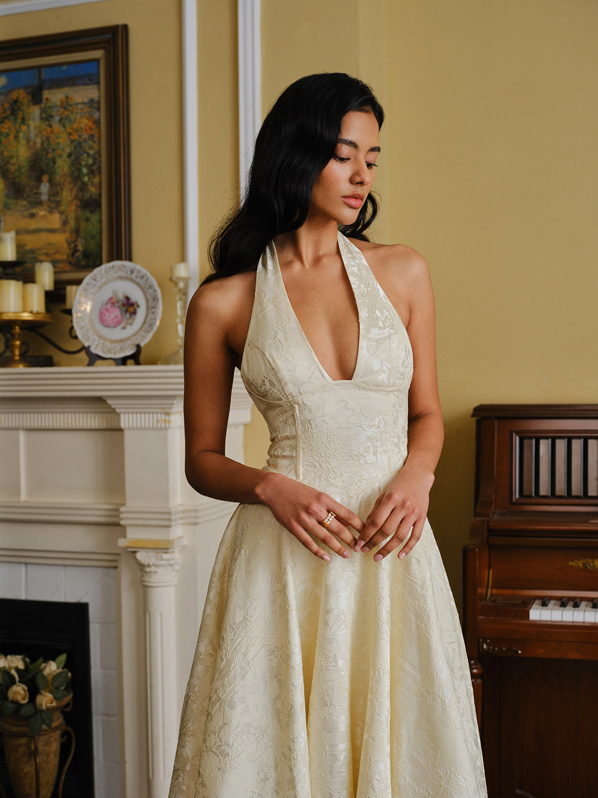 Niaty Vintage Neckholderkleid mit Schnürung am Rücken
