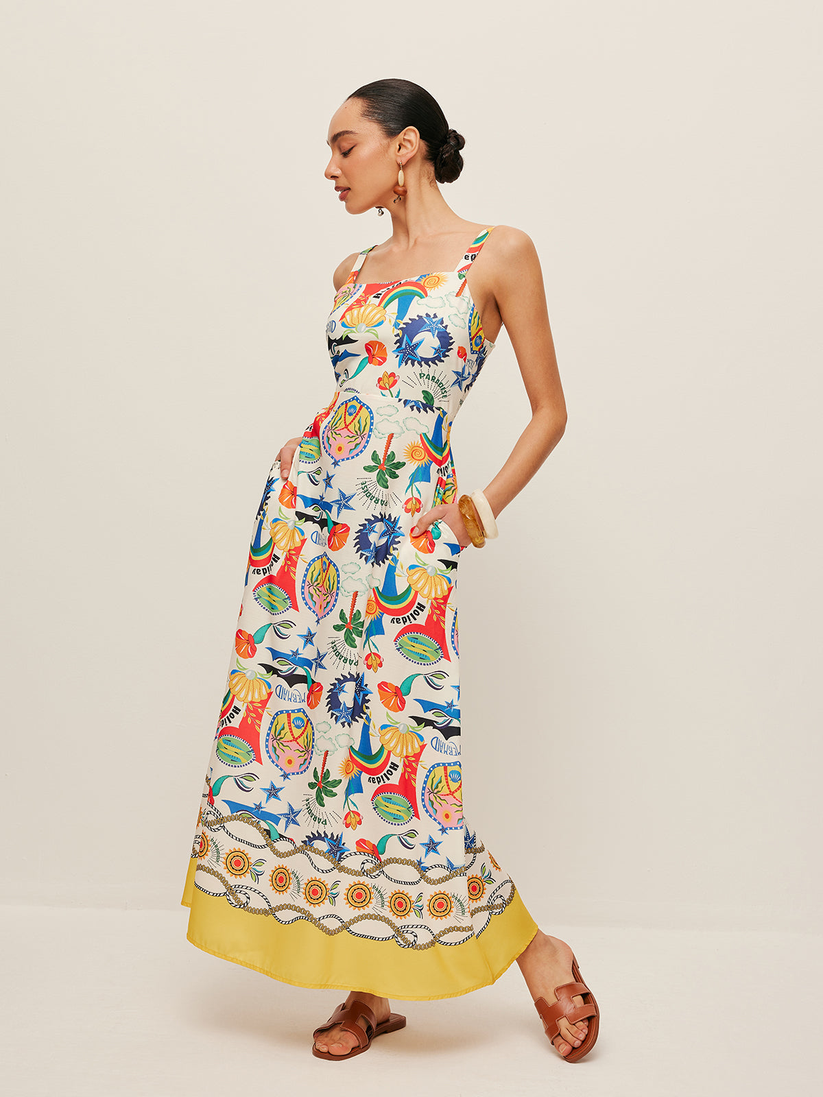 Palsima Trägerkleid mit buntem Aufdruck