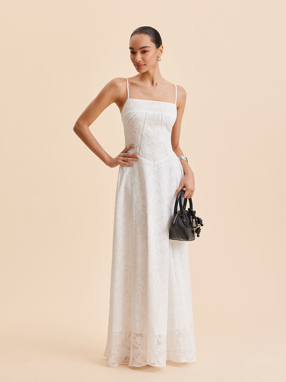 Luminlow Chiffon-Camiliekleid mit floraler Spitze