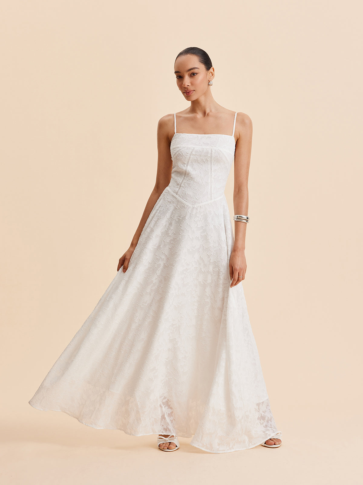 Luminlow Chiffon-Camiliekleid mit floraler Spitze