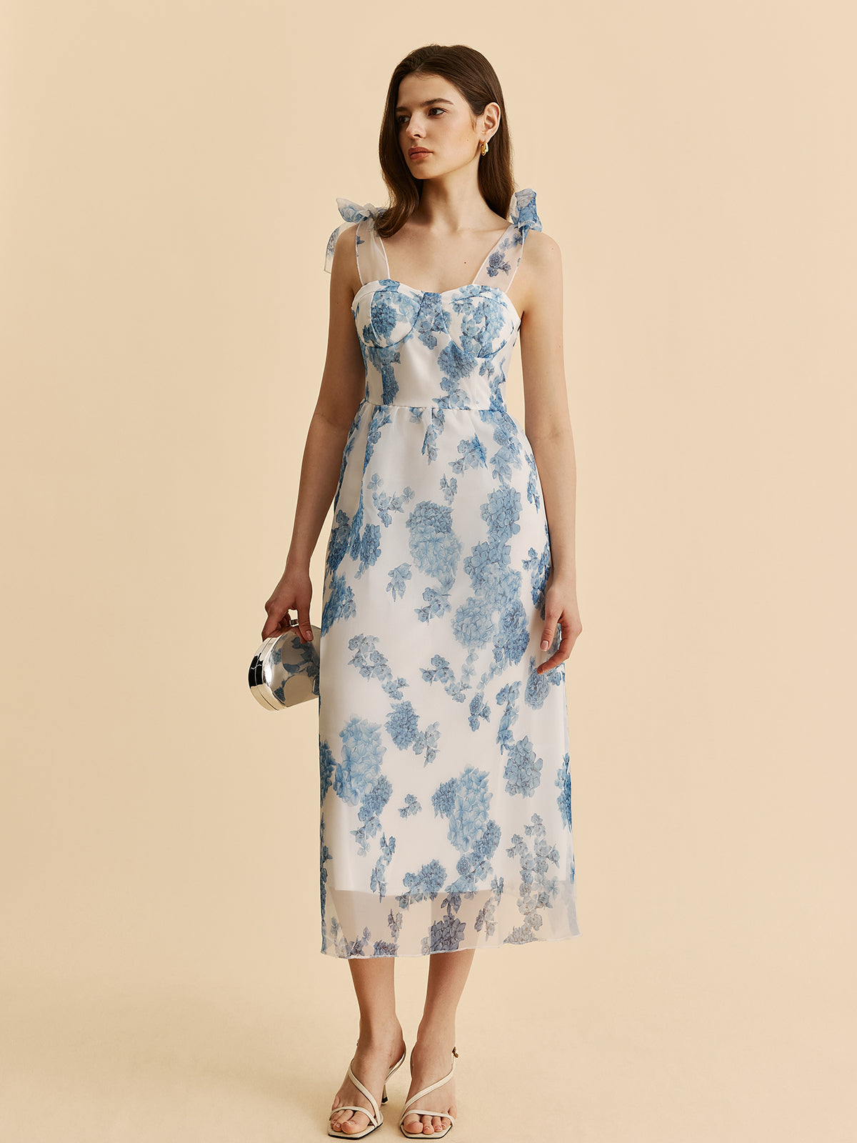 Pelok Kleid mit floralem Schleifenträger