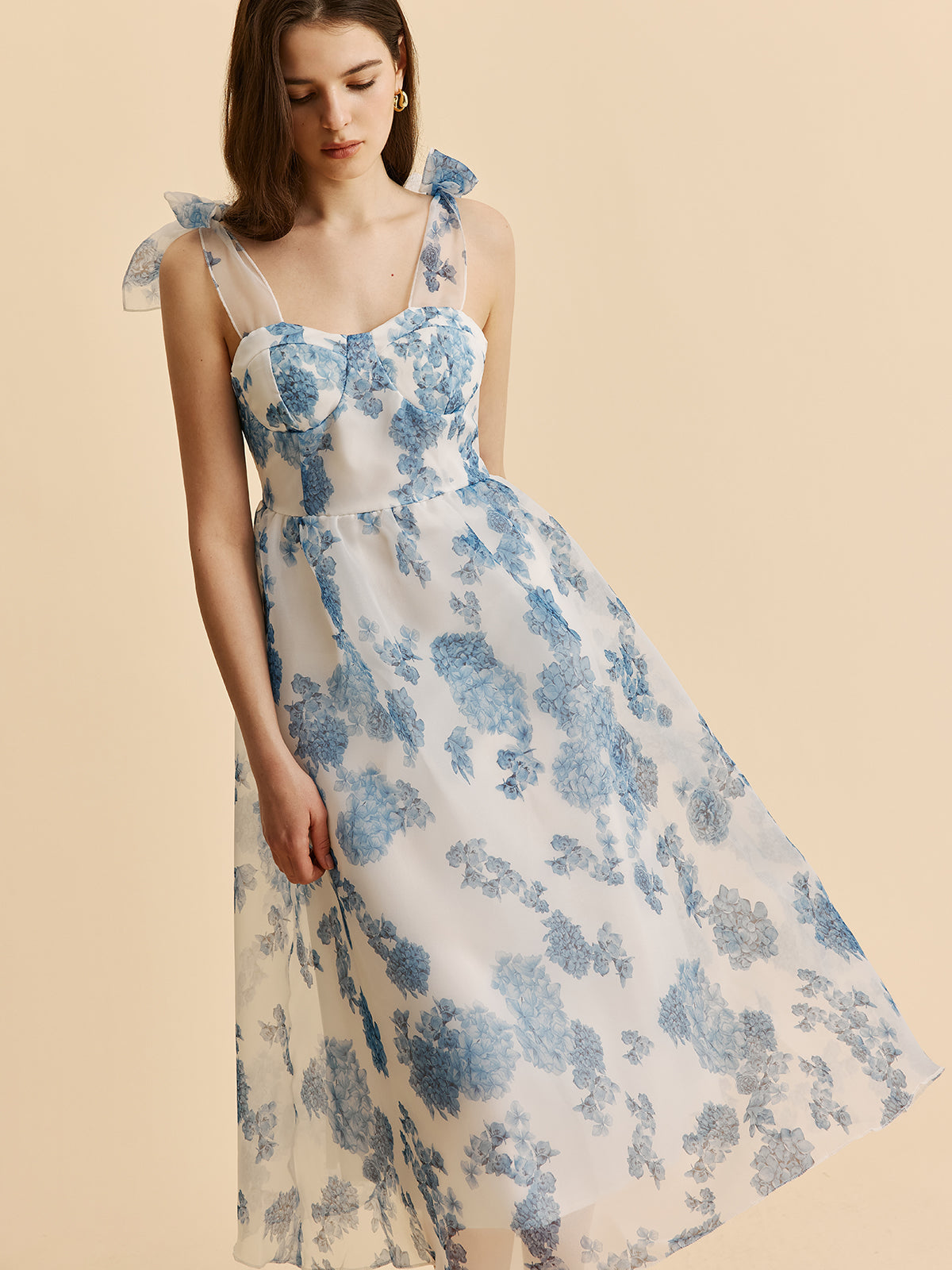 Pelok Kleid mit floralem Schleifenträger