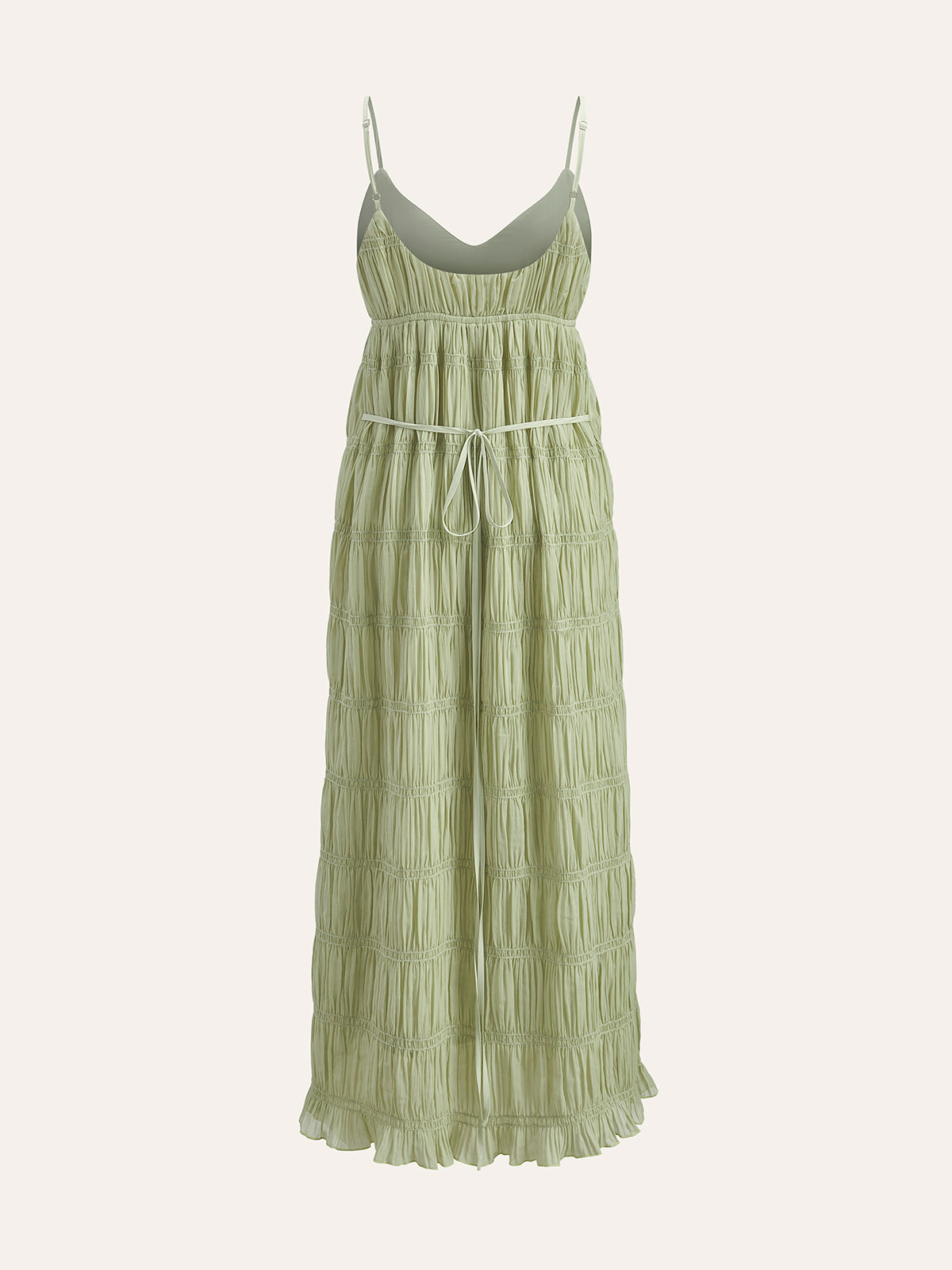 Shimwind – Halbtransparentes Plisseekleid mit Riemchen