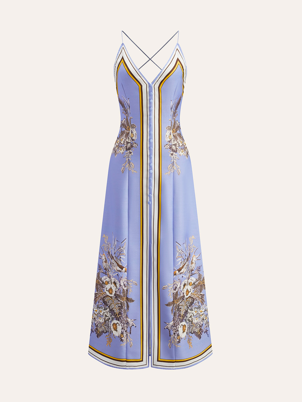 Liene – Lässiges, langes Neckholder-Kleid mit Blumenmuster