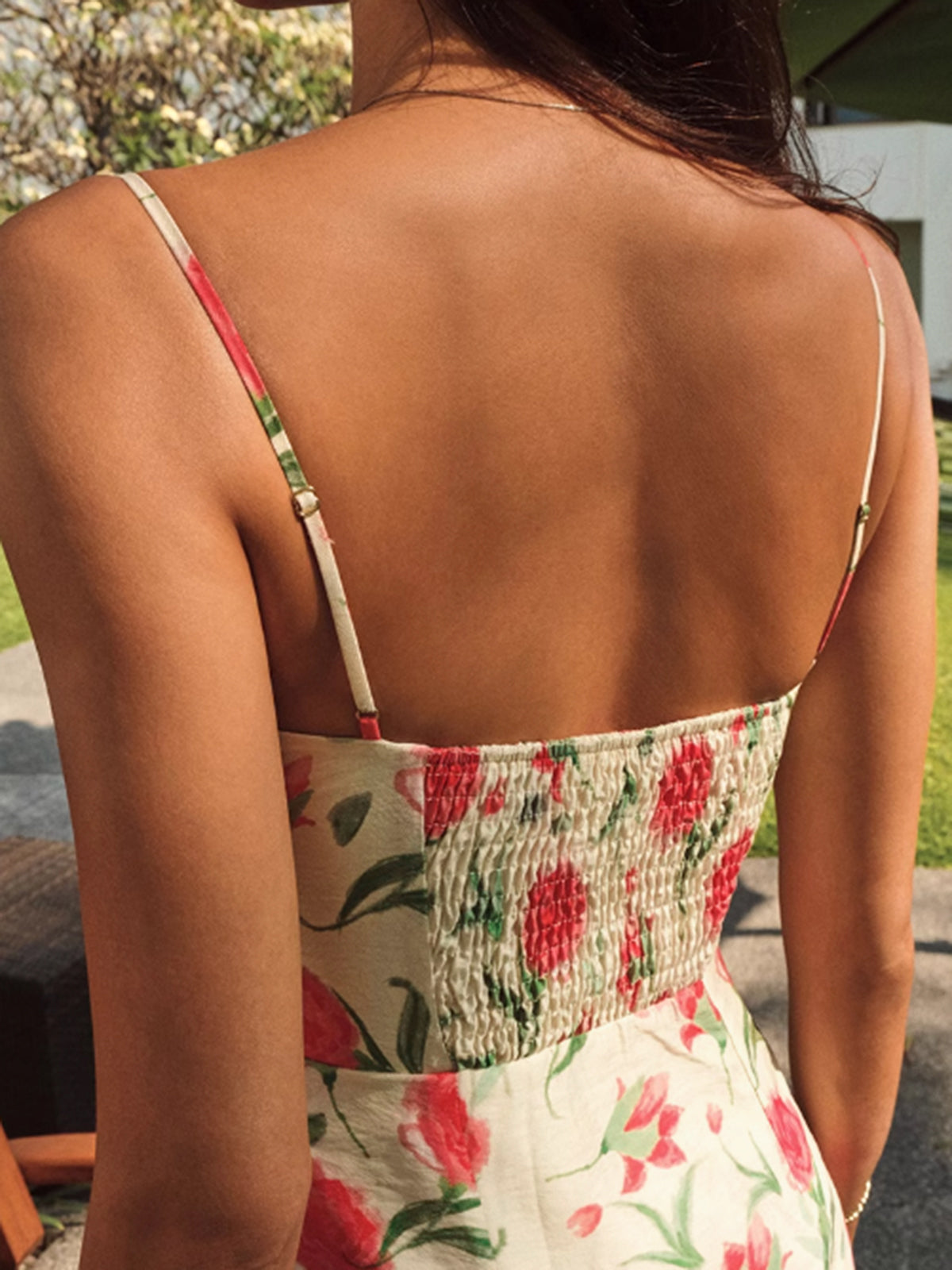 Splendid Floral Ruched Button Detail Dress