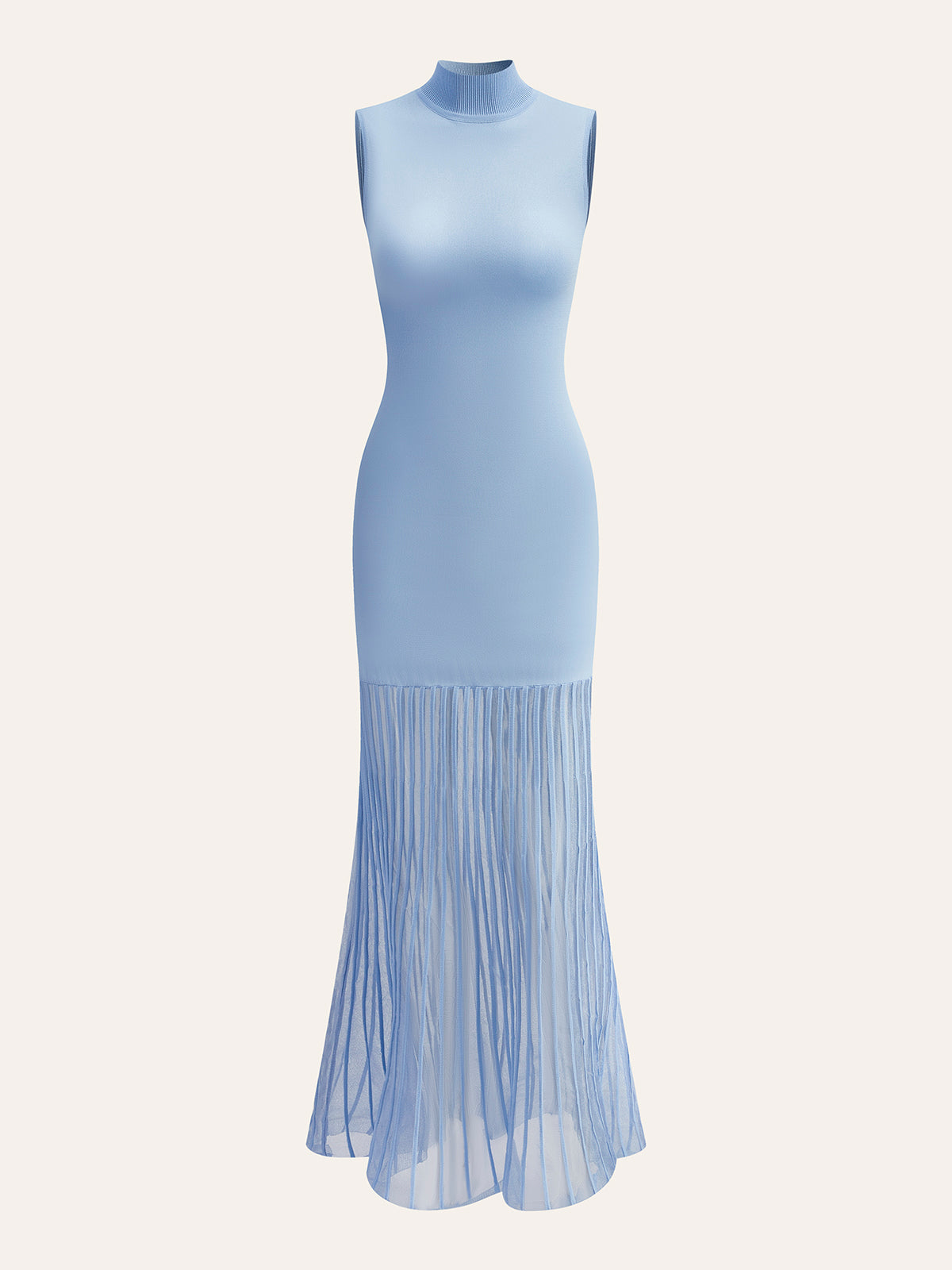 Thyeth Sleeveless Sheer Panel Dress Without Belt