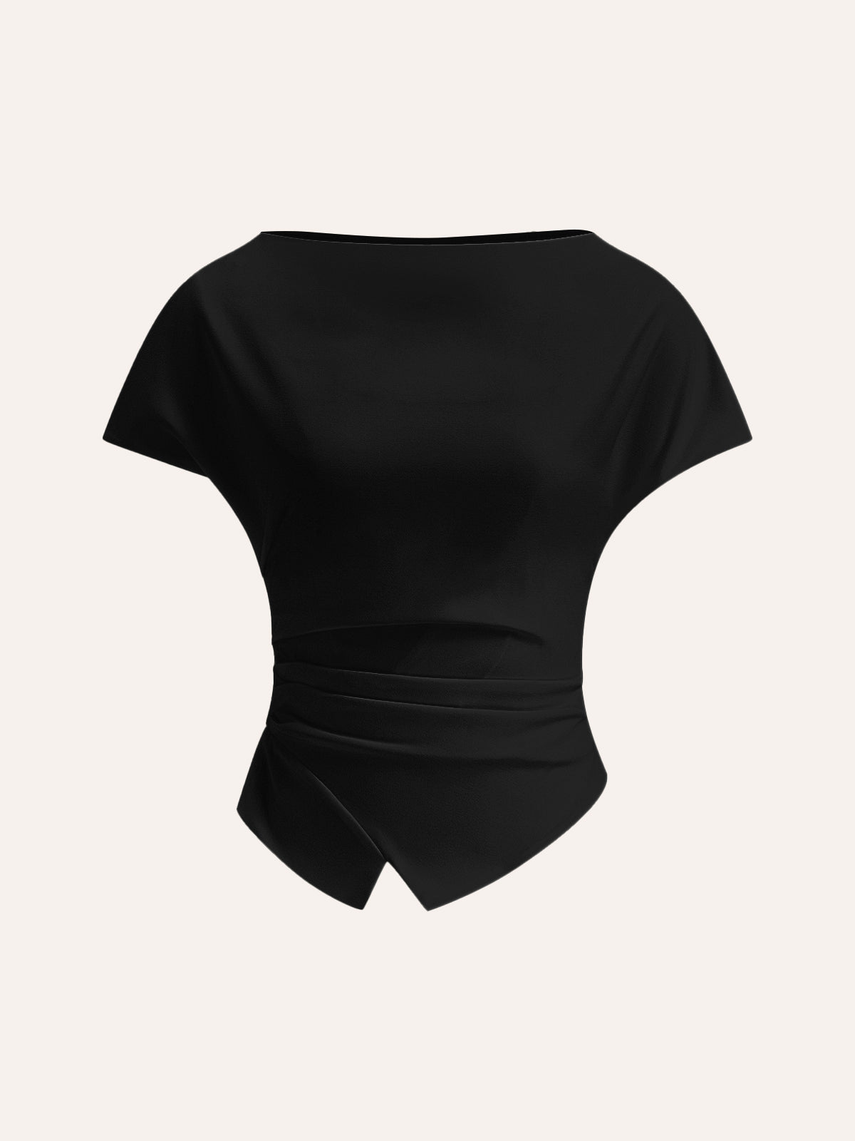 Rielle – T-Shirt mit asymmetrischem Saum und Rüschen