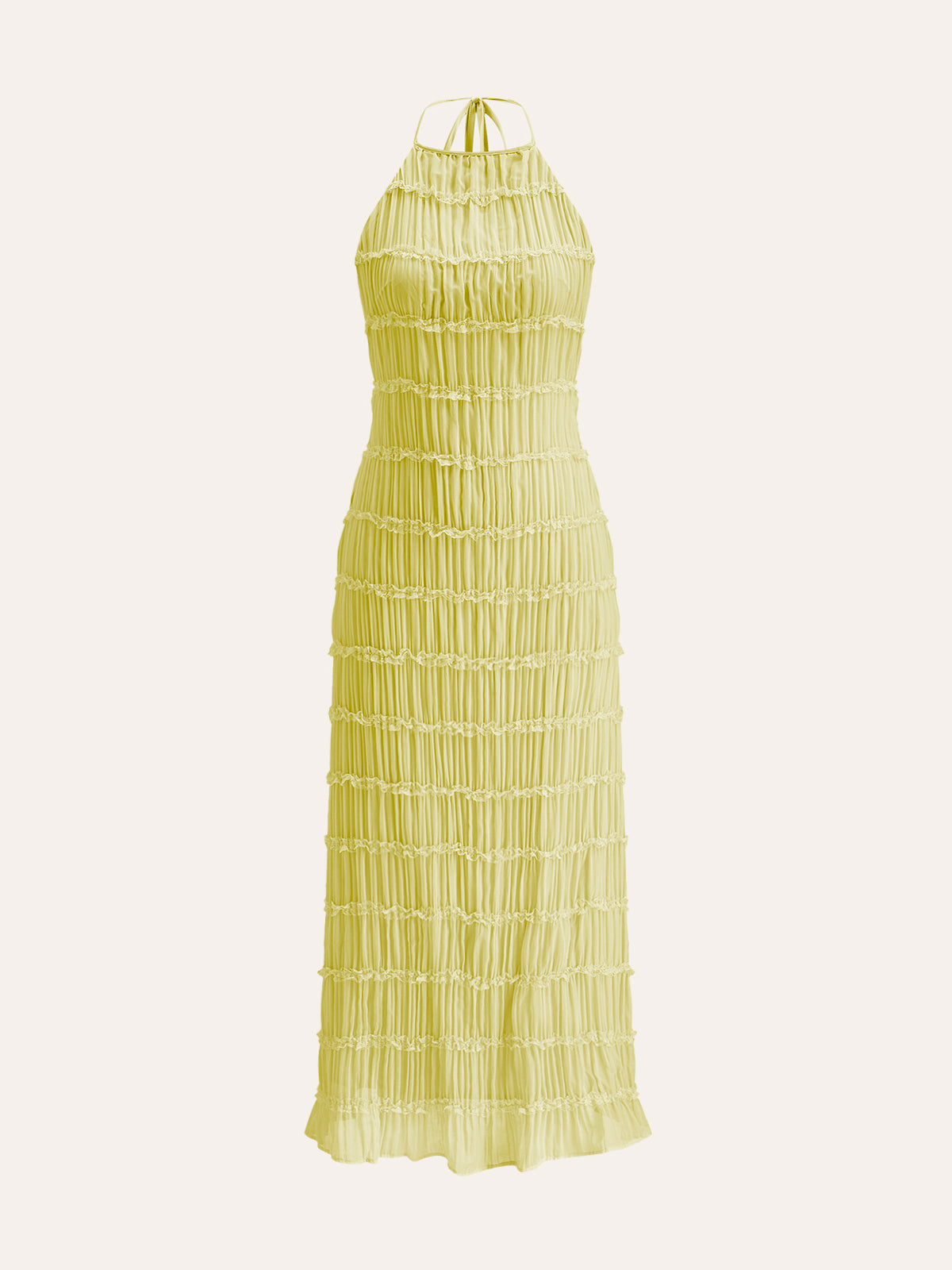 LavrŽ Neckholderkleid mit Riemchen und Rüschen auf der Rückseite