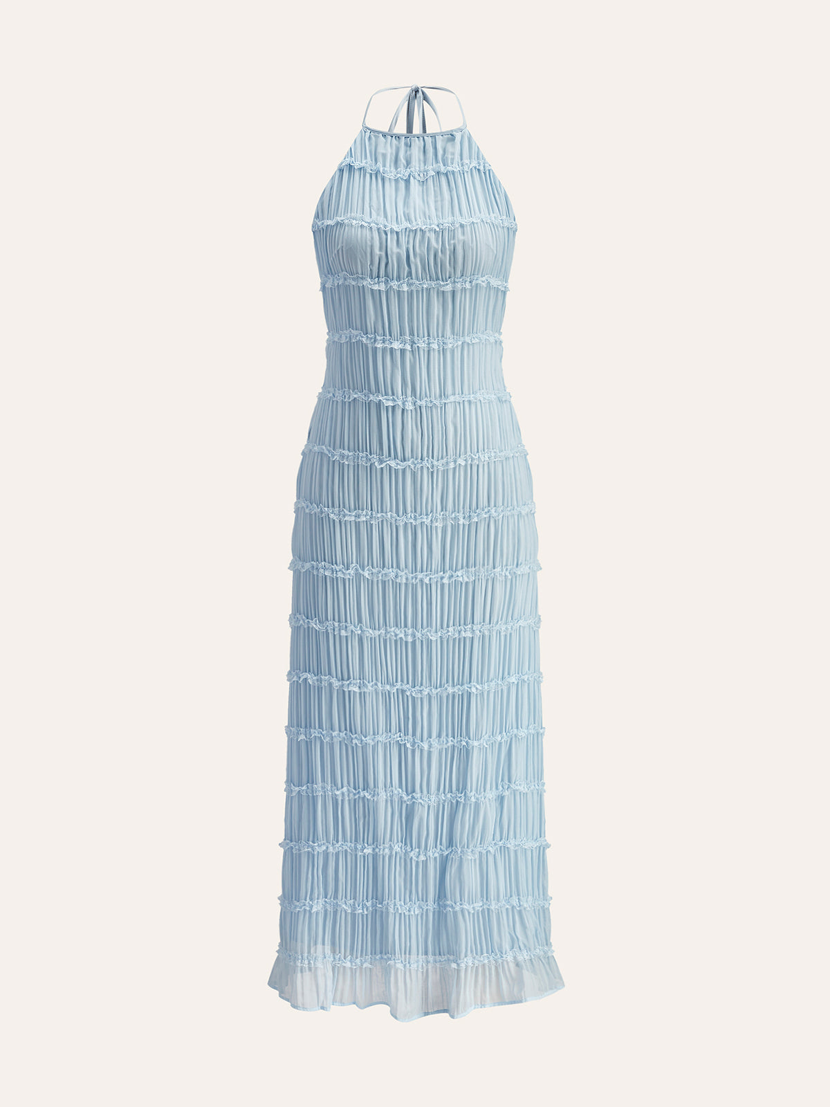 LavrŽ Neckholderkleid mit Riemchen und Rüschen auf der Rückseite