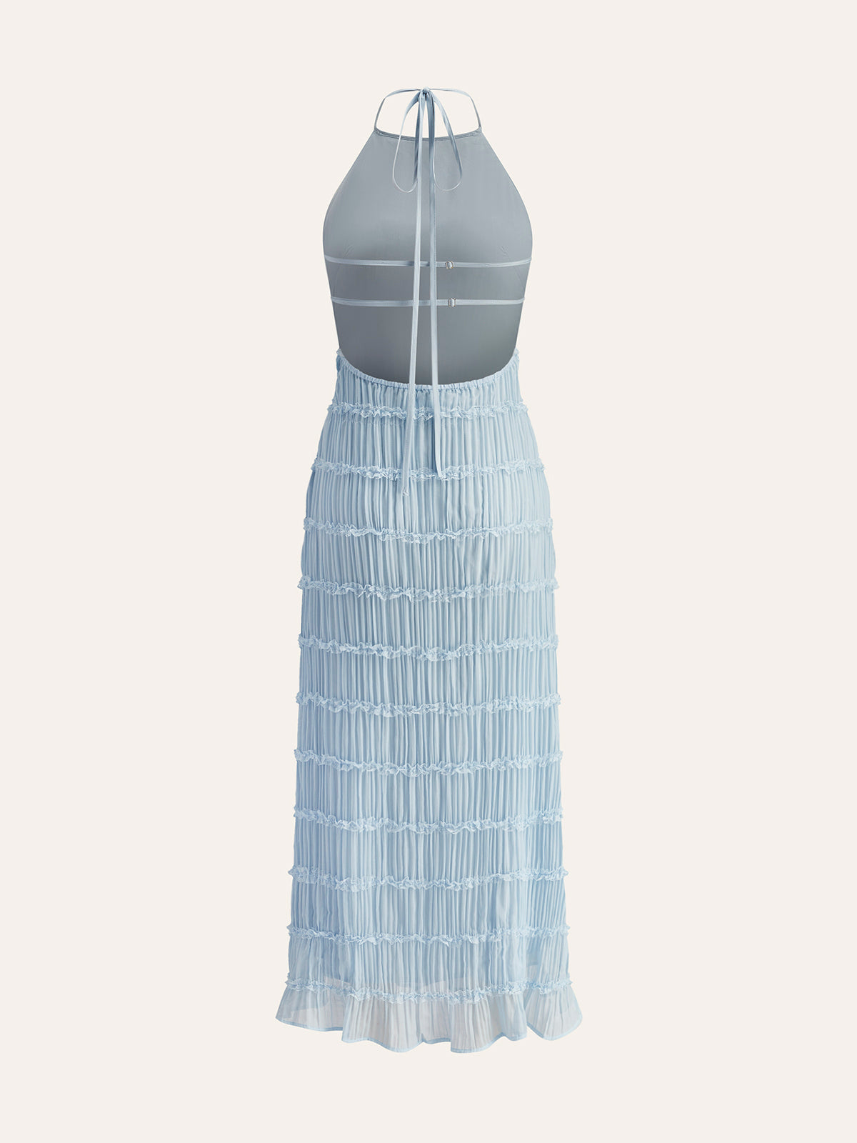 LavrŽ Neckholderkleid mit Riemchen und Rüschen auf der Rückseite