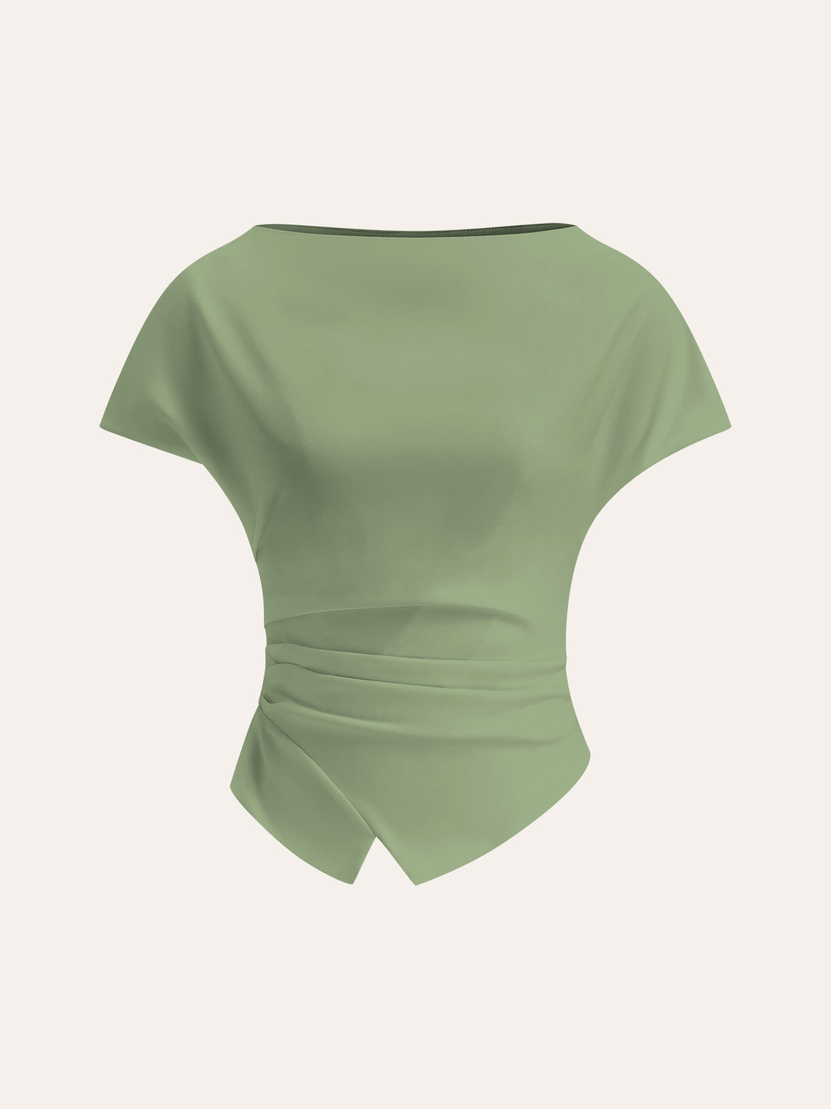 Rielle – T-Shirt mit asymmetrischem Saum und Rüschen