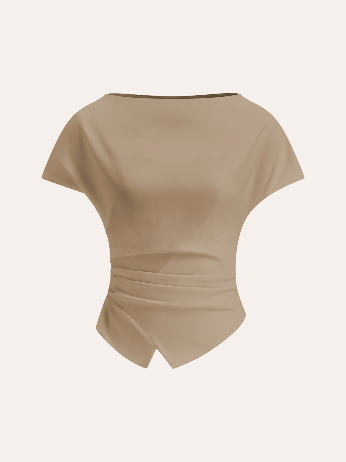 Rielle – T-Shirt mit asymmetrischem Saum und Rüschen