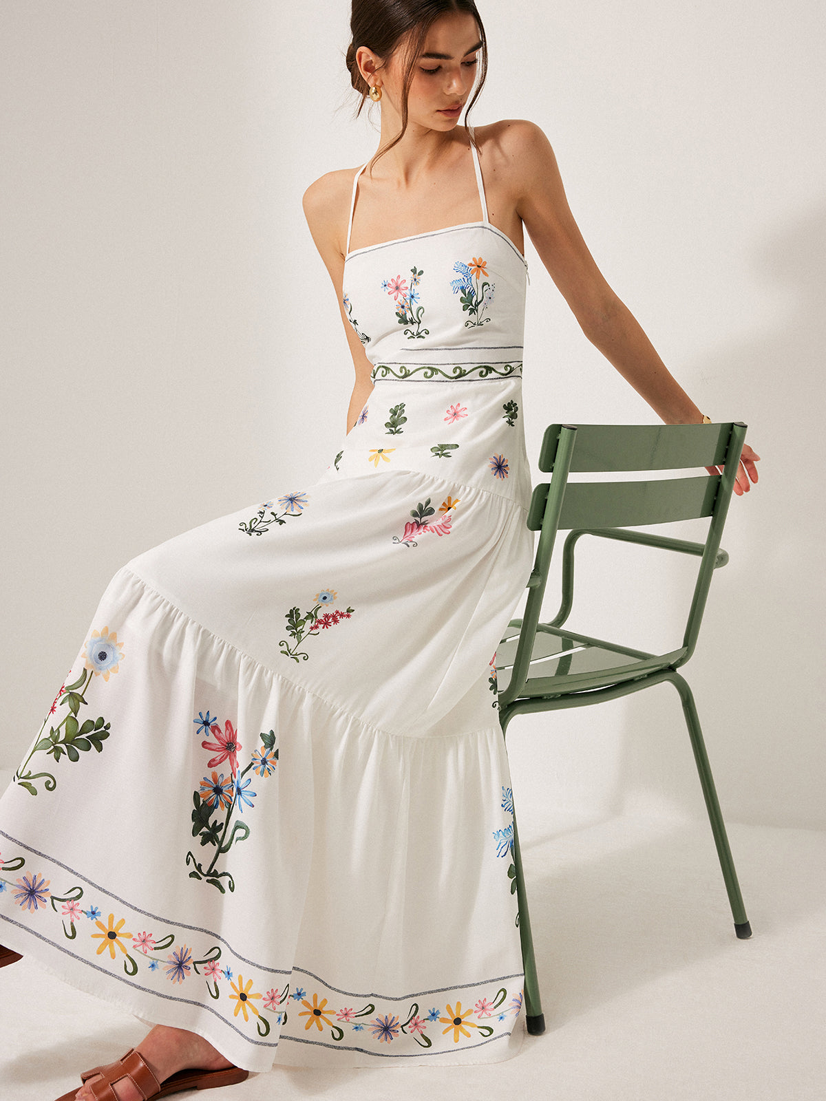 Celestbloom Boho Klänning med Spetsning och Topp i Ryggen