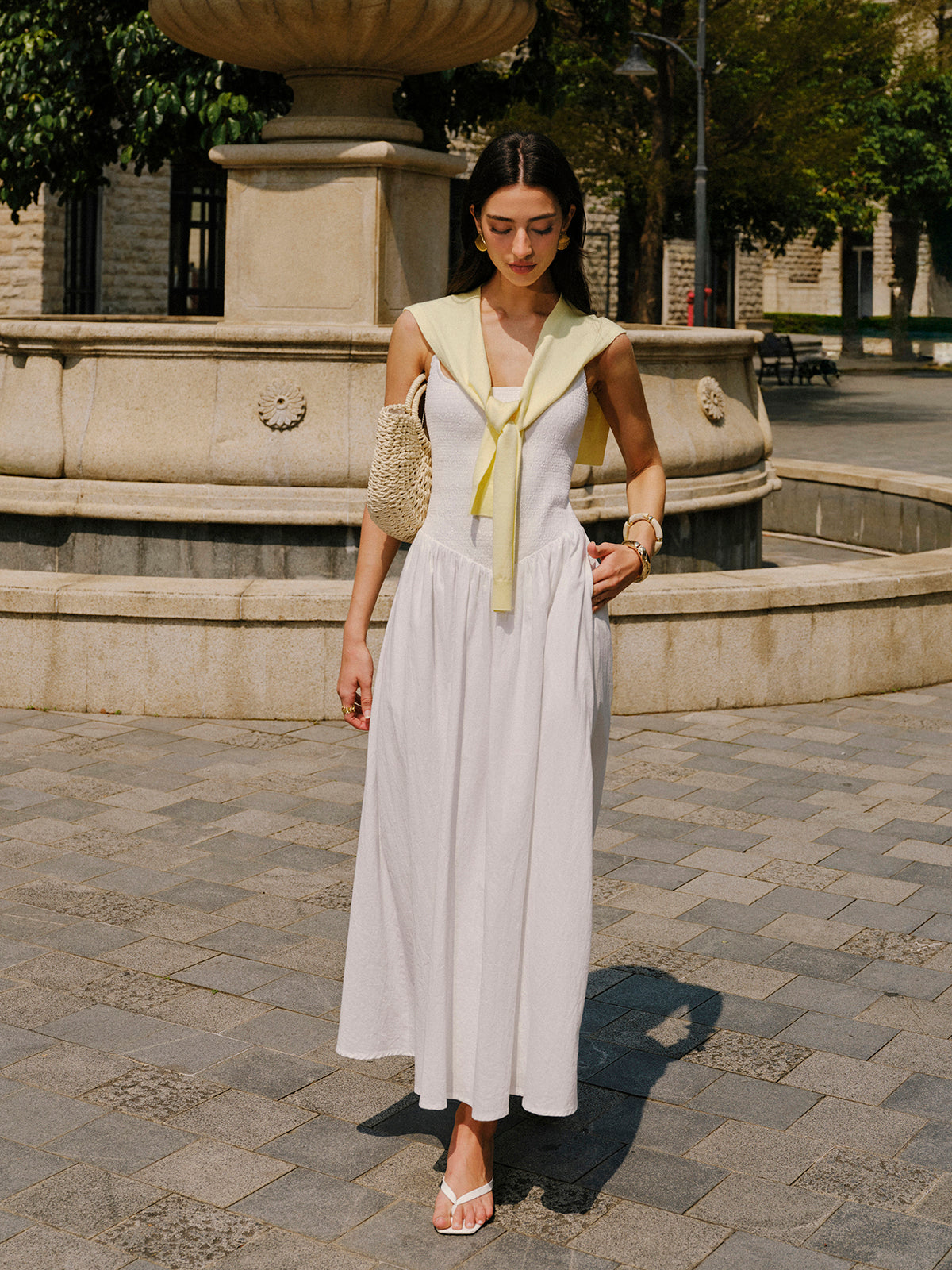 Mystdust – Camisole-Kleid aus Baumwolle mit Taschendetail