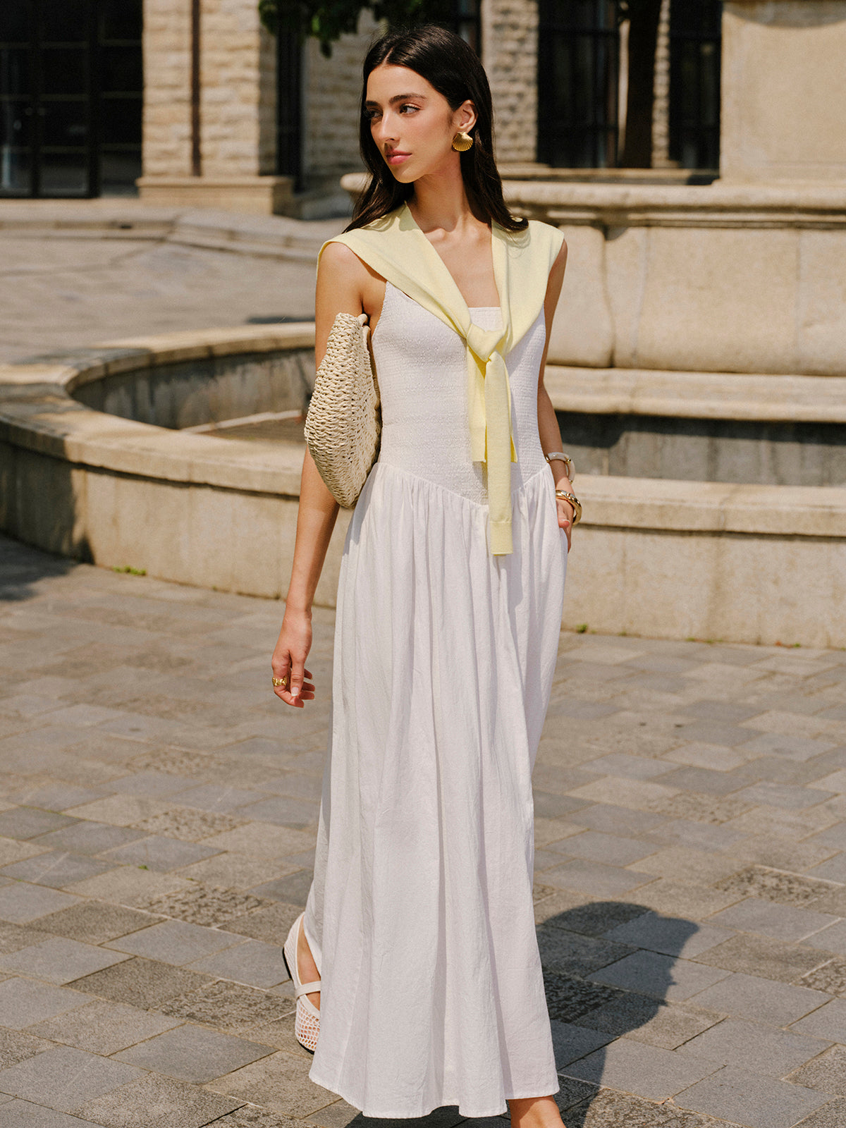 Mystdust – Camisole-Kleid aus Baumwolle mit Taschendetail