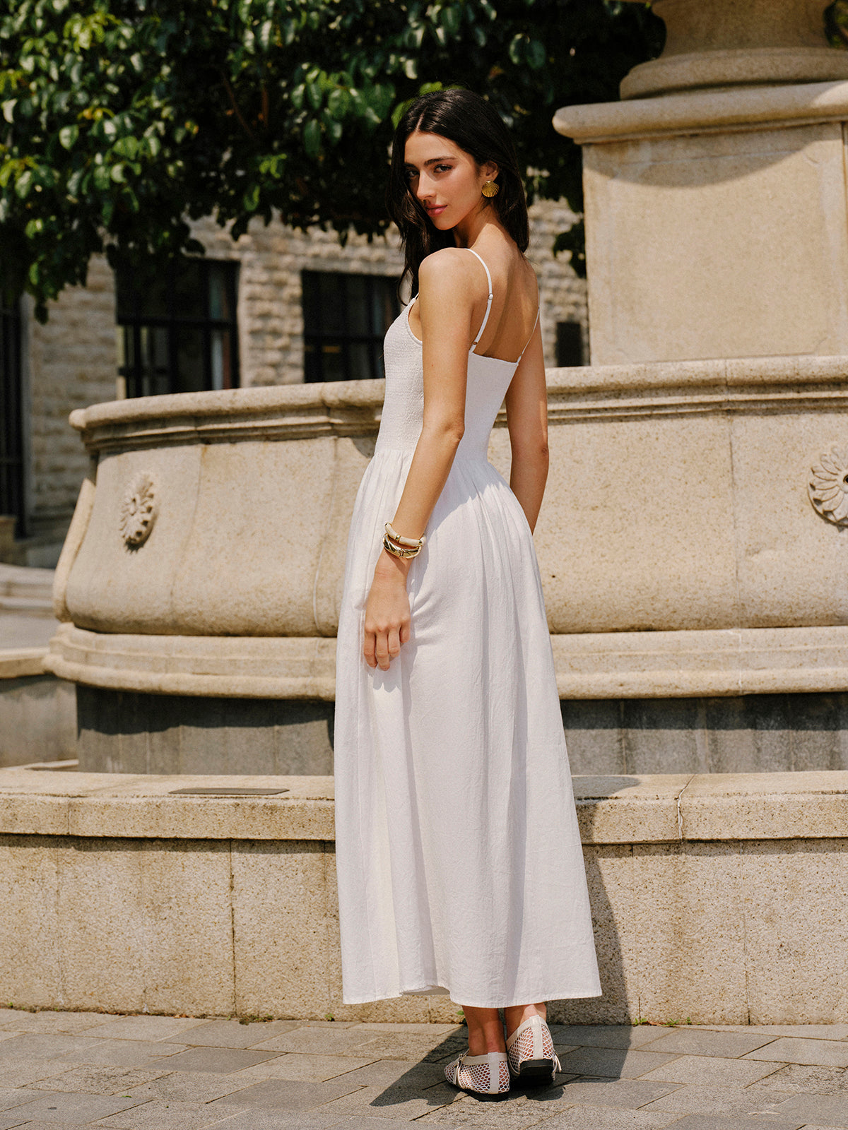 Mystdust – Camisole-Kleid aus Baumwolle mit Taschendetail
