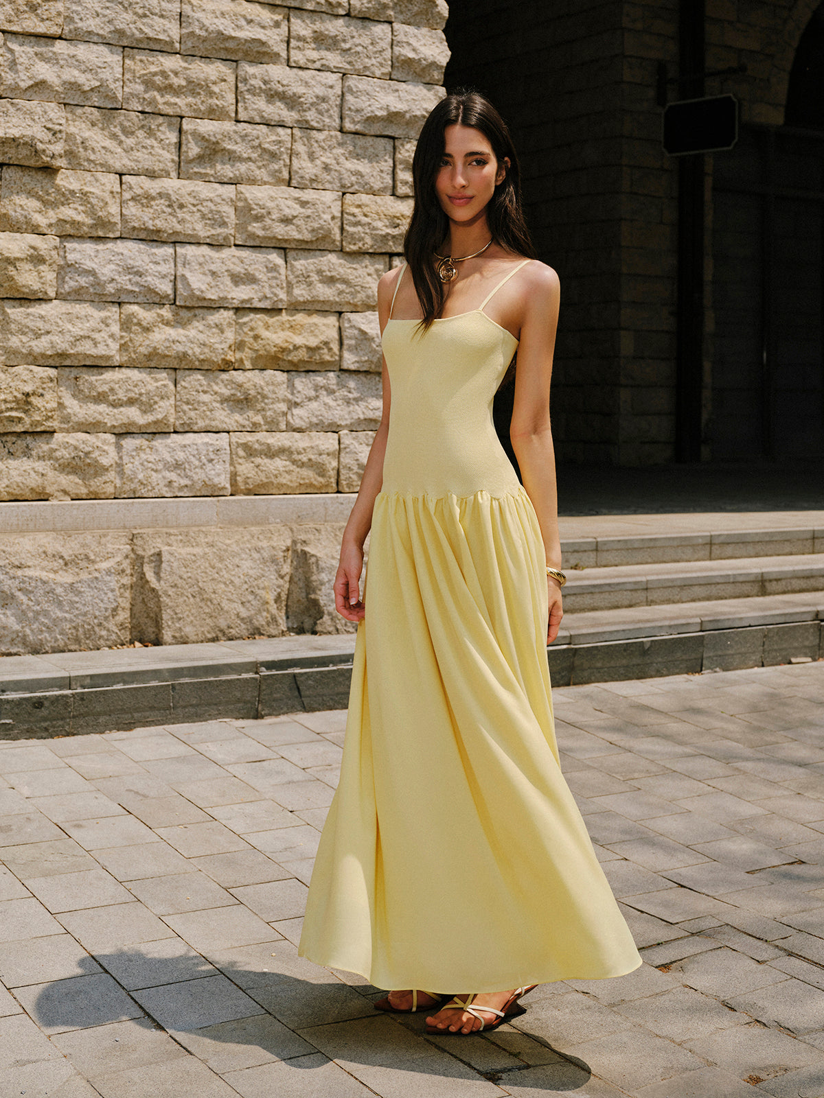 Splendbloom – Camisole-Sweatkleid mit plissiertem Saum