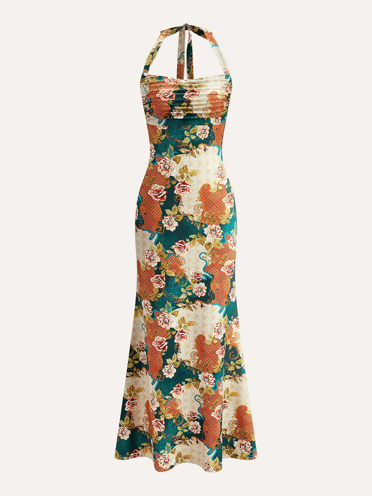 Seraph Halter Neck Back-Tie Floral Dress