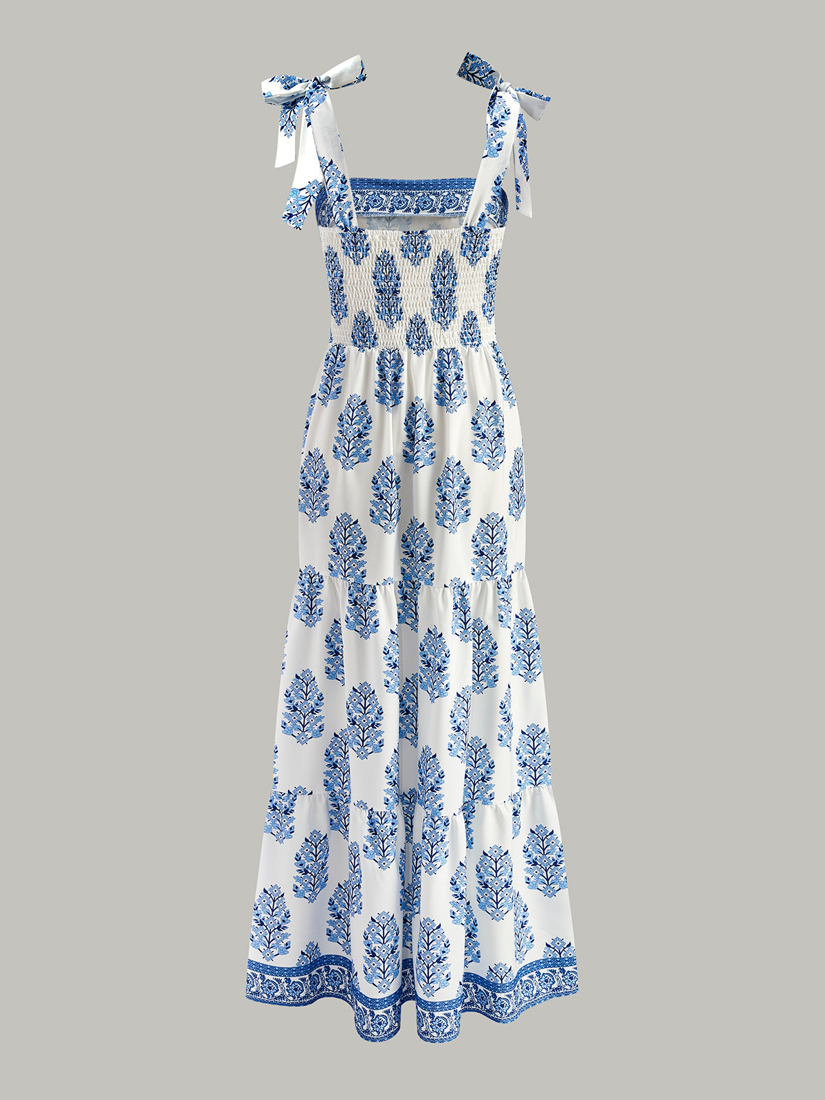 Heliel Kleid mit Blumendruck und Bindeträgern