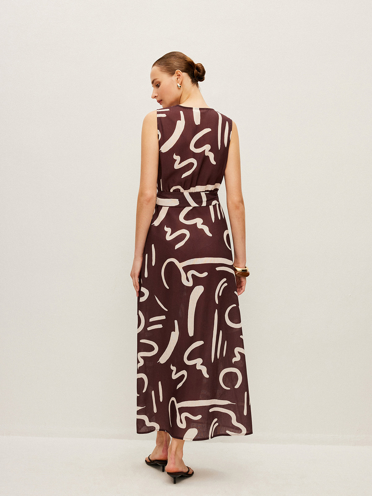 Dreamwind – Wickelkleid mit abstraktem Print und Bindegürtel