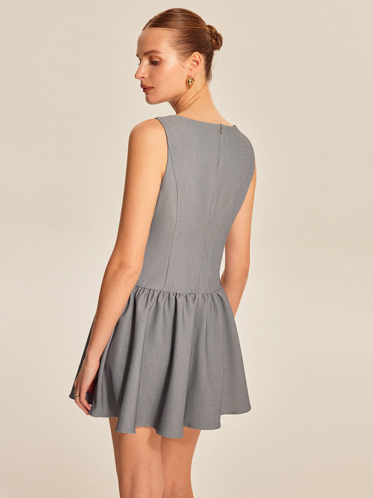 Radibloom Button Front Pleated Sleeveless Dress