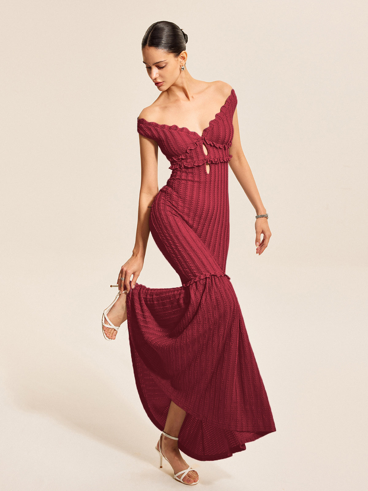 Tavia Off-Shoulder-Kleid mit Rüschendetail