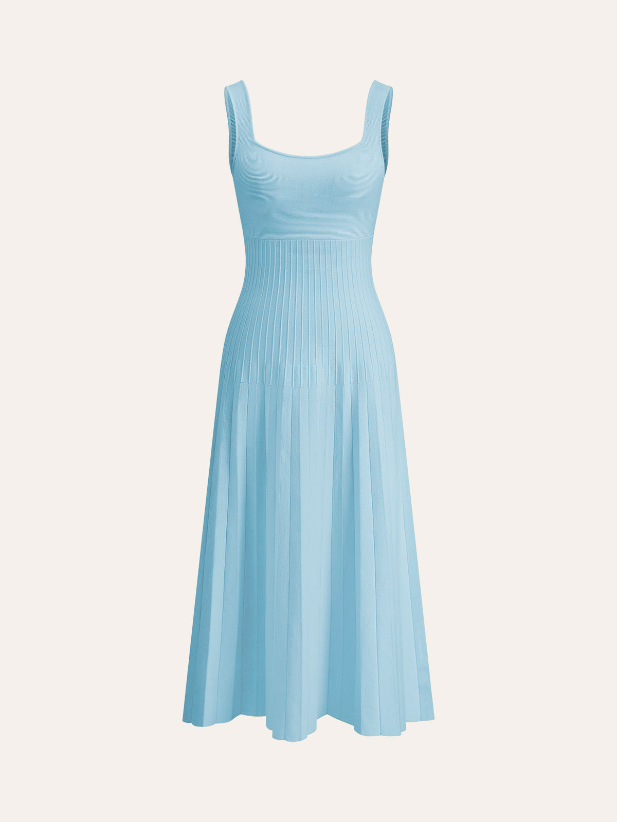 Naly Square-Neck Ribbed Knit Dress