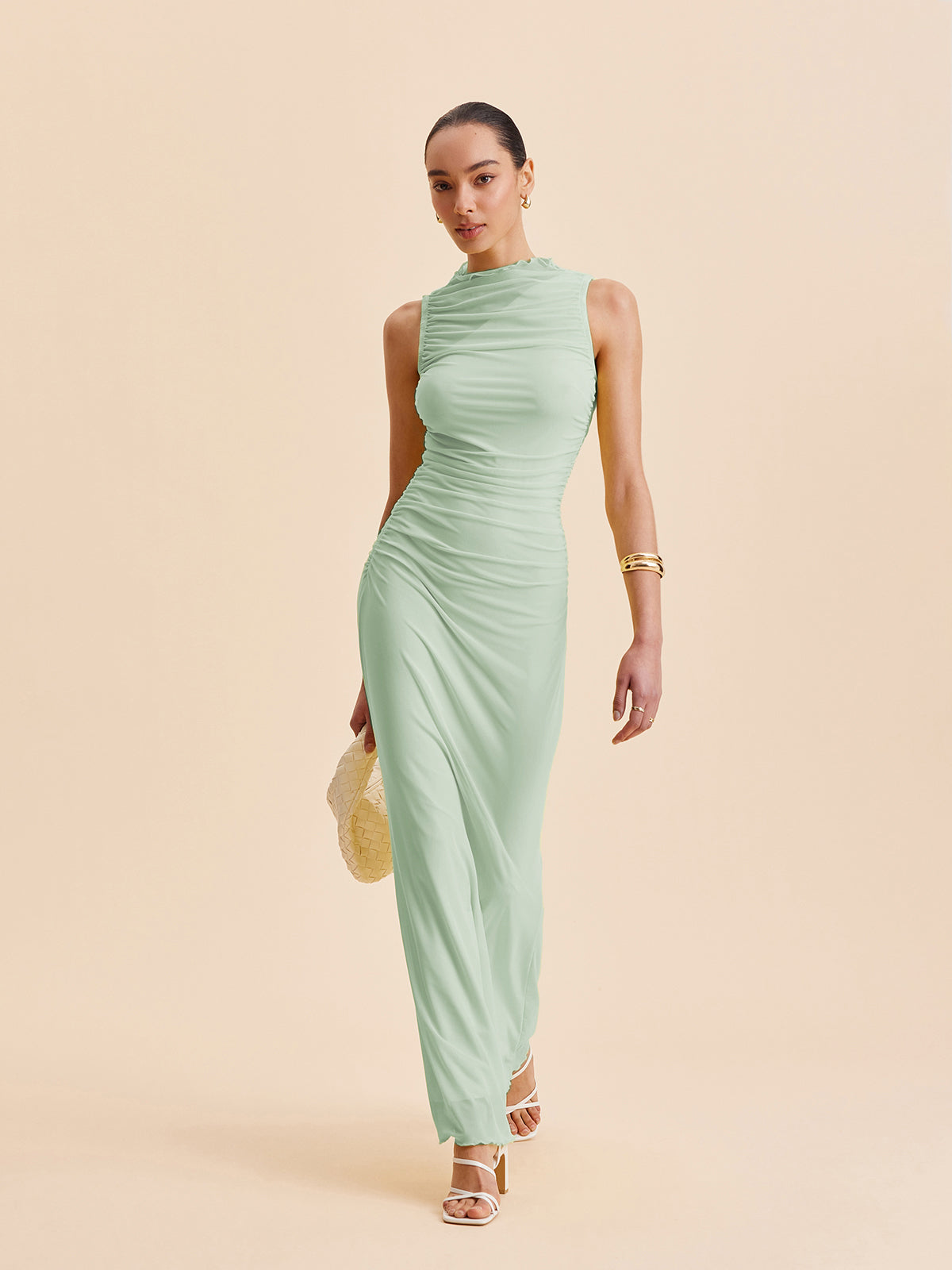 Kilys – Ärmelloses, gerüschtes Netzkleid