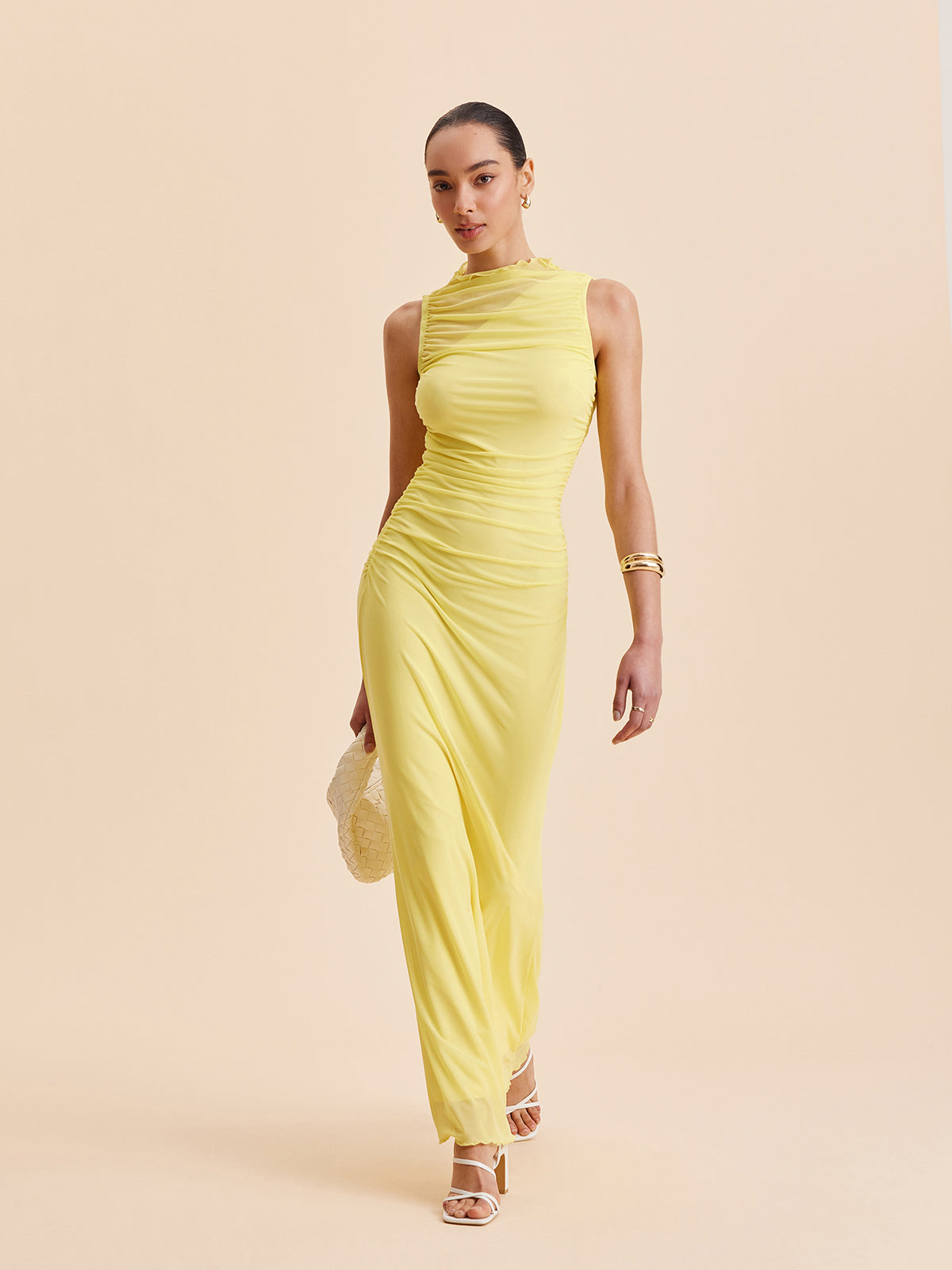 Kilys – Ärmelloses, gerüschtes Netzkleid