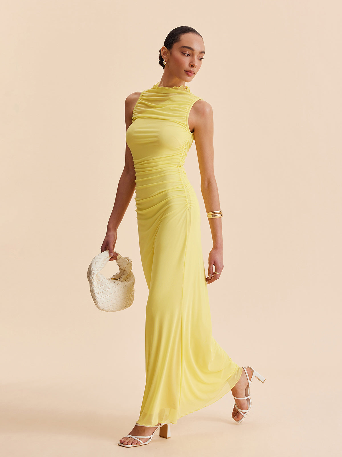 Kilys – Ärmelloses, gerüschtes Netzkleid
