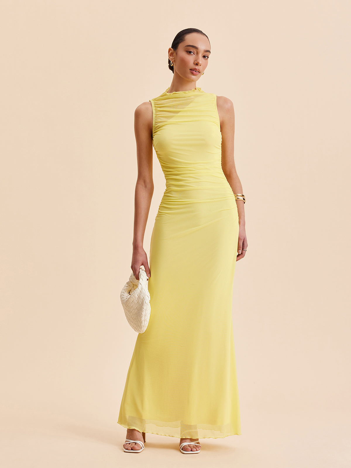 Kilys – Ärmelloses, gerüschtes Netzkleid