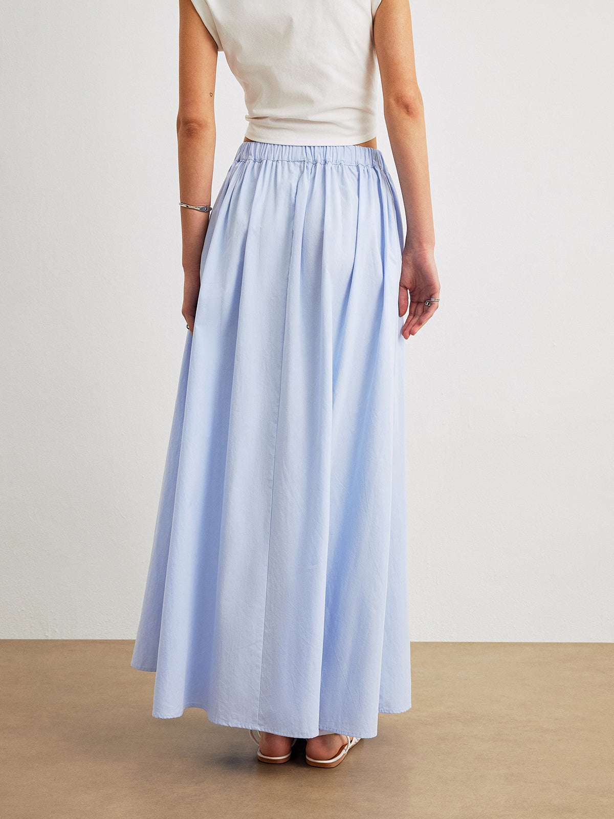 Serane Cotton A-Line Skirt With Pockets