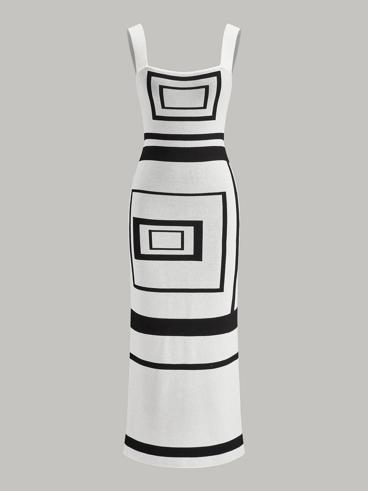 Solarium Geometrical Panel Square Neck Sweater Dress