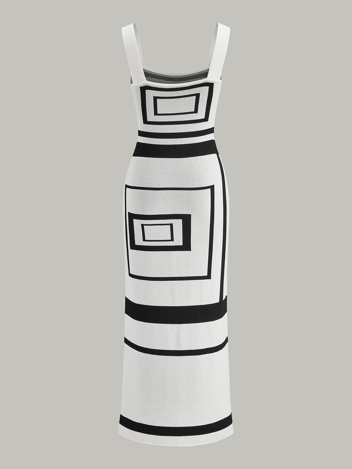 Solarium Geometrical Panel Square Neck Sweater Dress