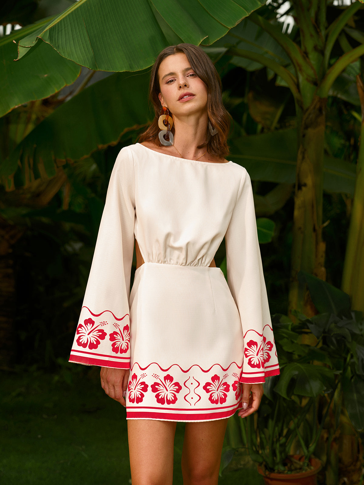 Seraphine Floral Embroidered Backless Tie Dress