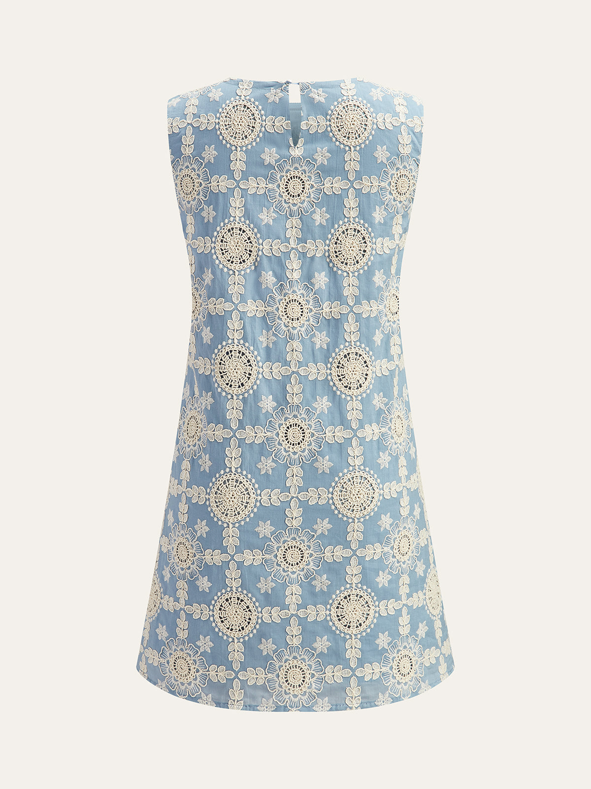 Tavys Embroidered Cotton Sleeveless Dress