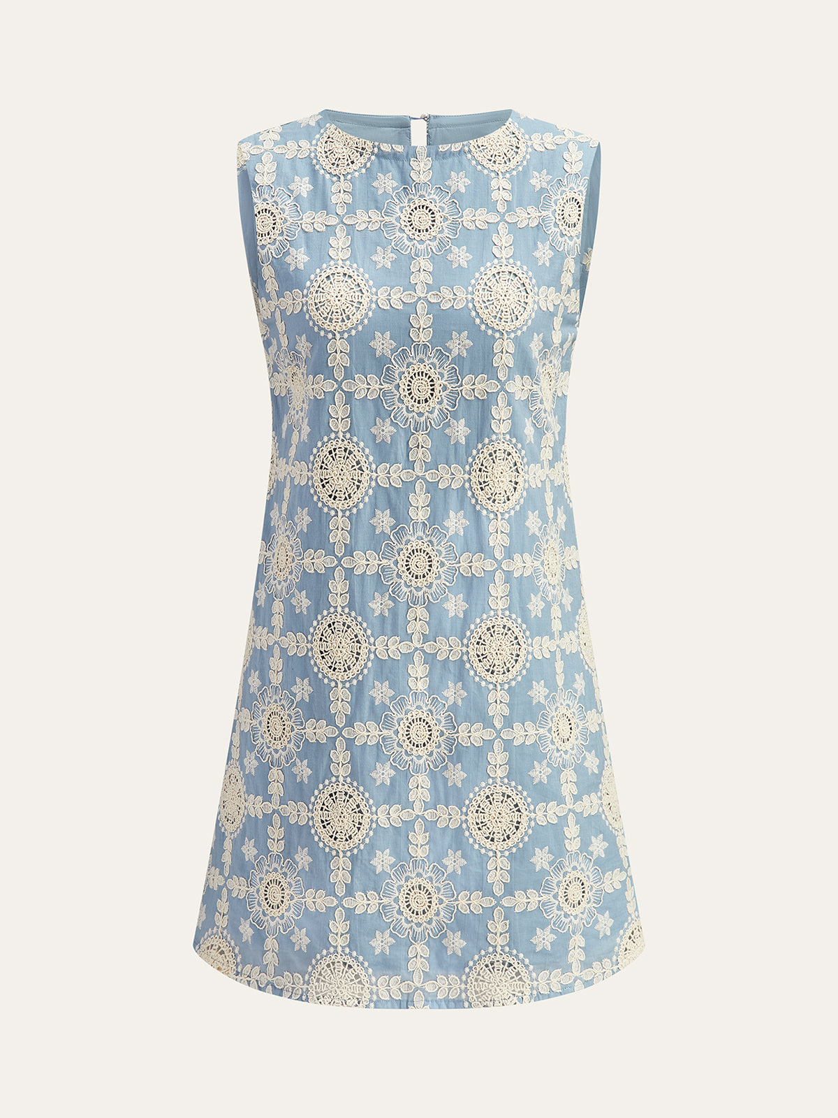 Tavys Embroidered Cotton Sleeveless Dress