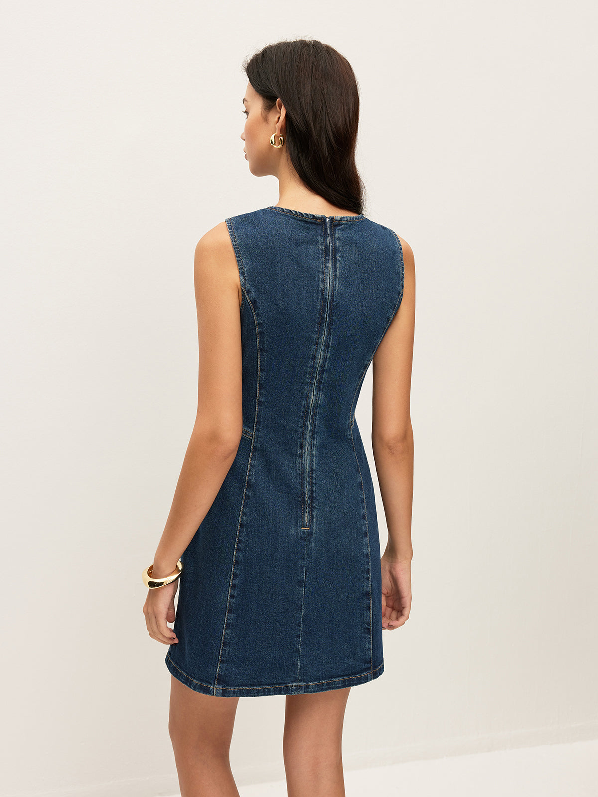 Elria Ärmlös Denimklänning