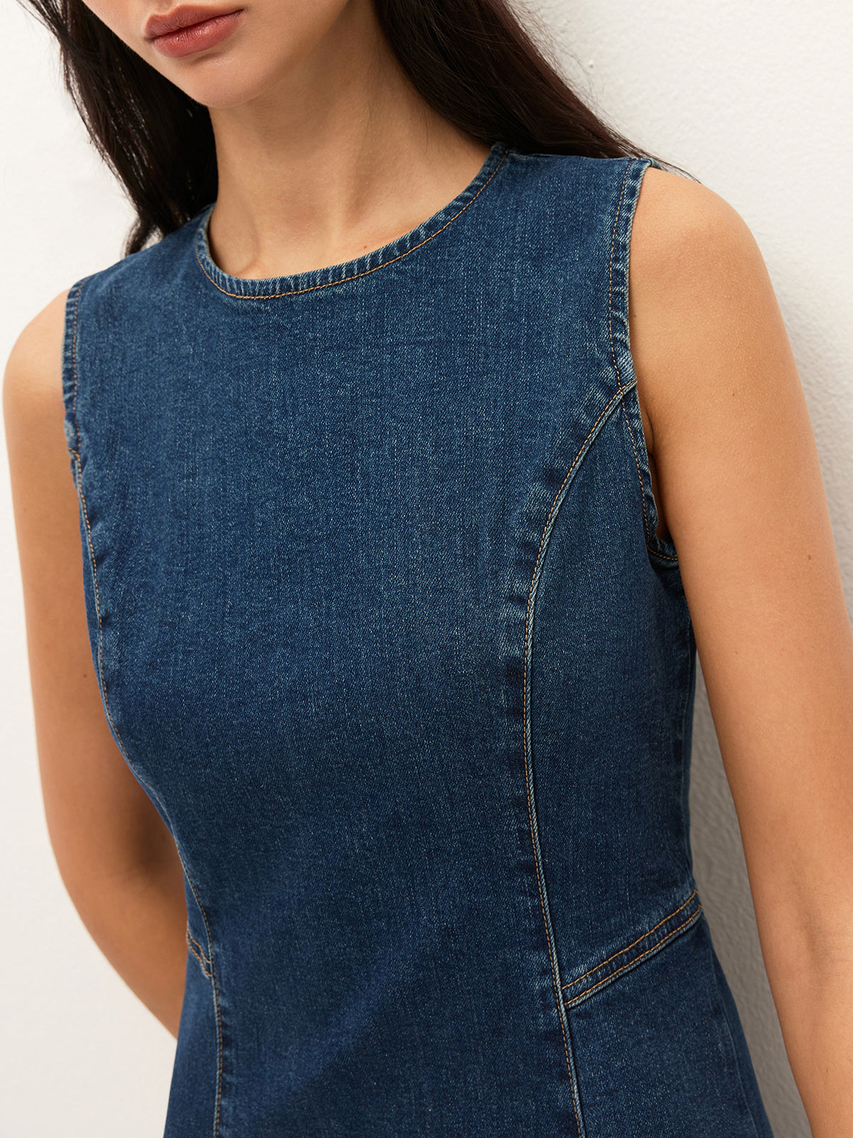 Elria Ärmlös Denimklänning