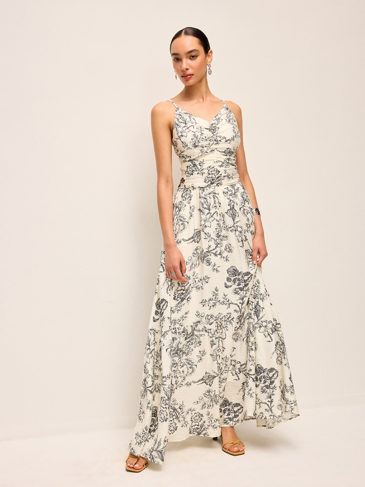Opalrose Floral Print Ruched Cami Dress
